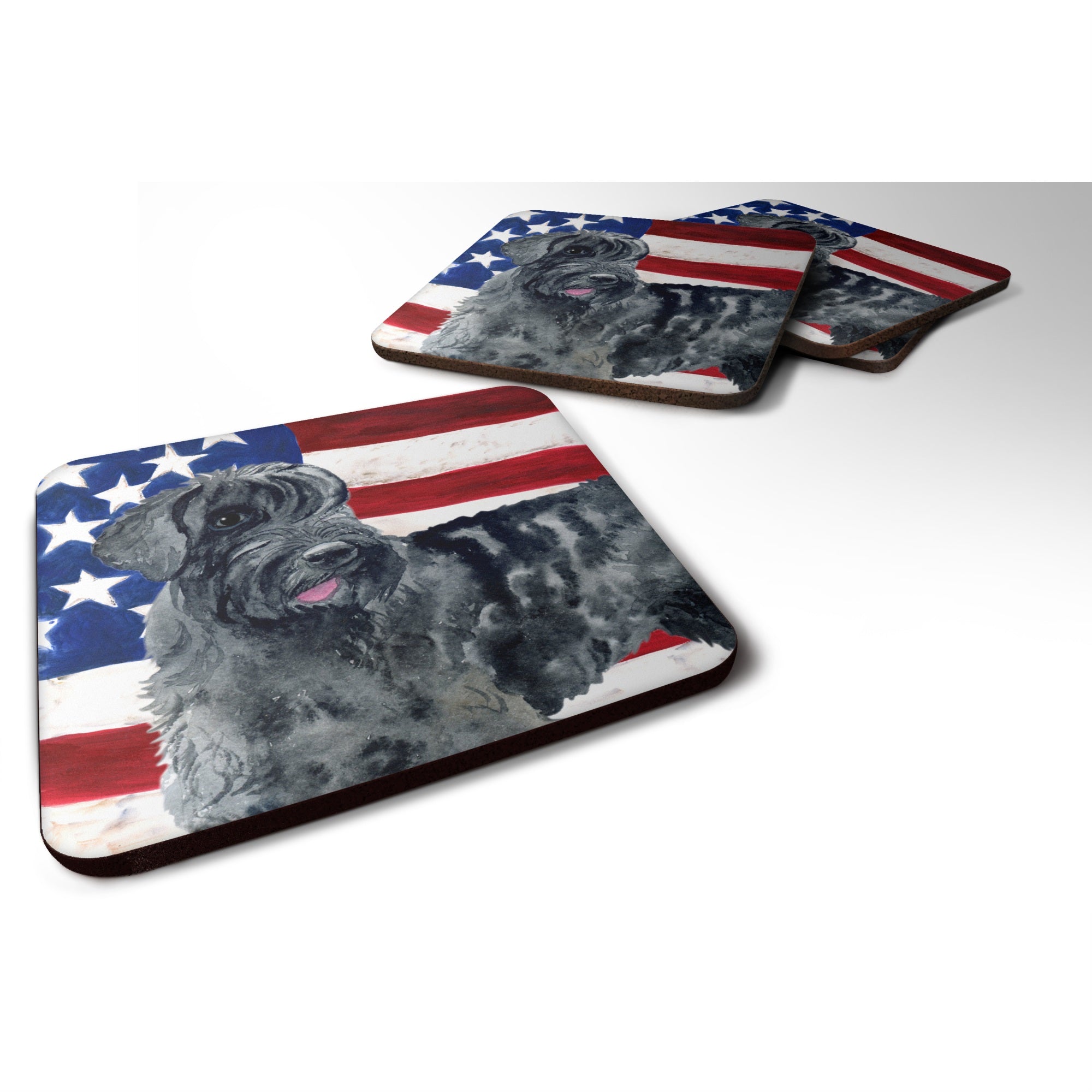 Caroline'S Treasures Giant Schnauzer Patriotic Decorative Coasters, Multicolor