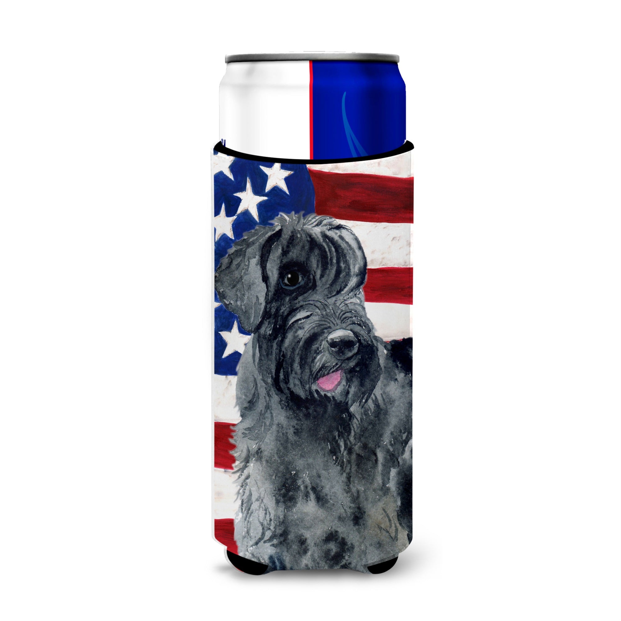 Caroline'S Treasures Giant Schnauzer Patriotic Decorative Can Hugger, Slim, Multicolor