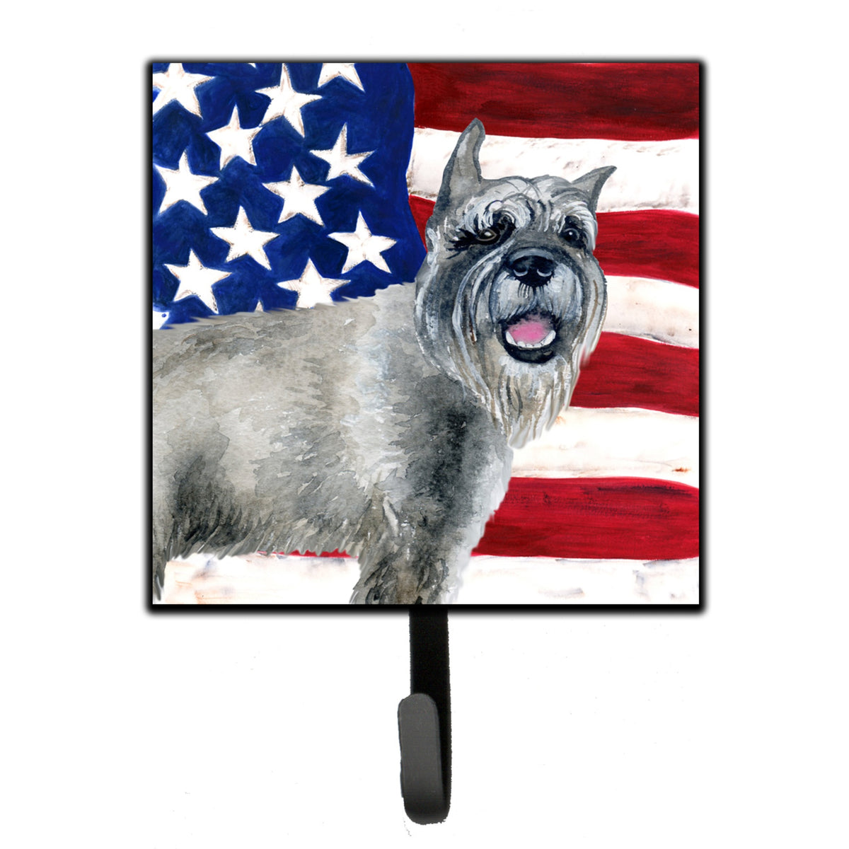 Caroline'S Treasures Schnauzer Patriotic Wall Hook, Small, Multicolor