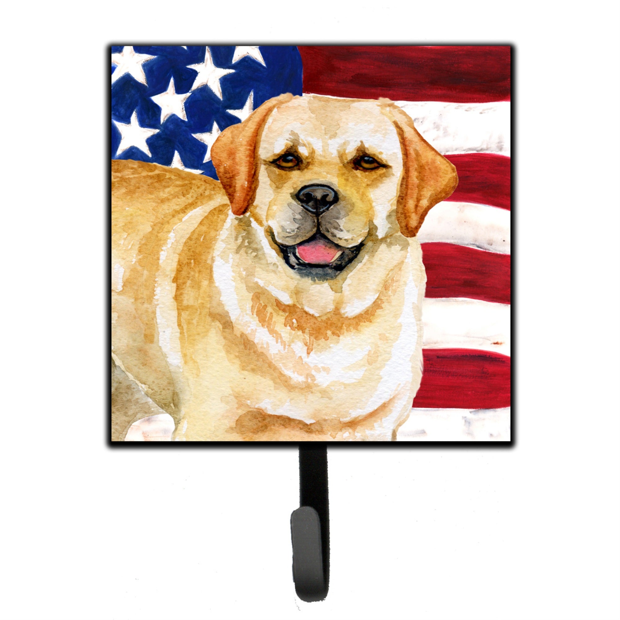 Caroline'S Treasures Golden Retriever Patriotic Wall Hook, Small, Multicolor