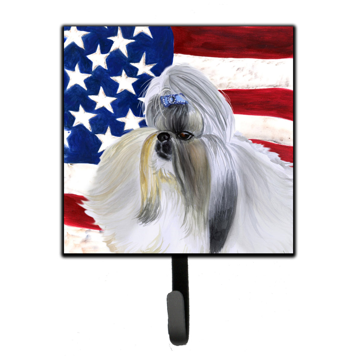 Caroline'S Treasures Shih Tzu Patriotic Wall Hook, Small, Multicolor