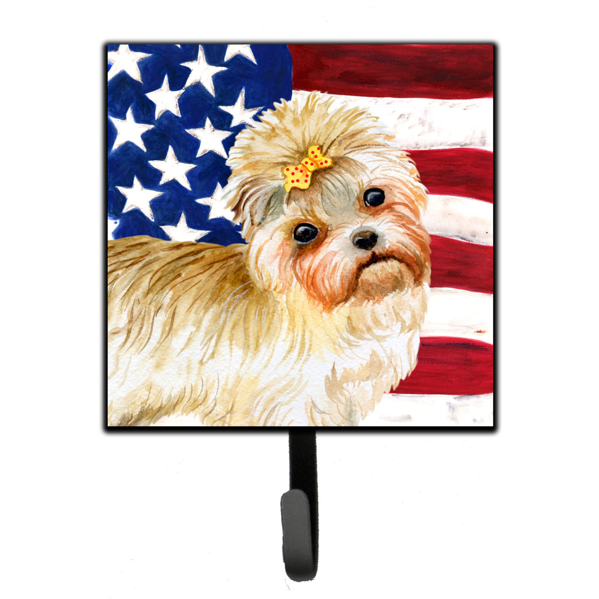 Caroline'S Treasures Morkie Patriotic Wall Hook, Small, Multicolor