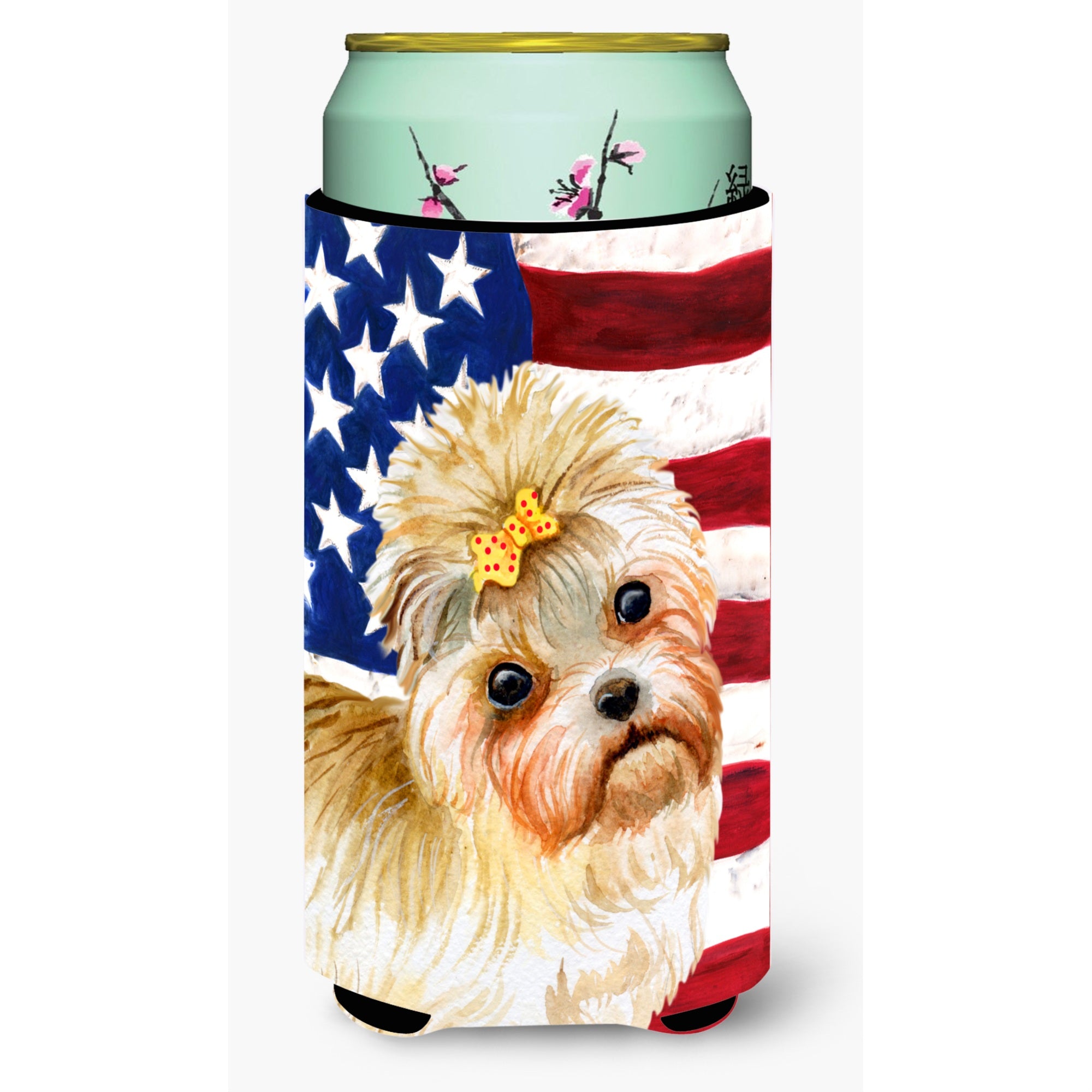 Caroline'S Treasures Morkie Patriotic Decorative Can Hugger, Tall Boy, Multicolor