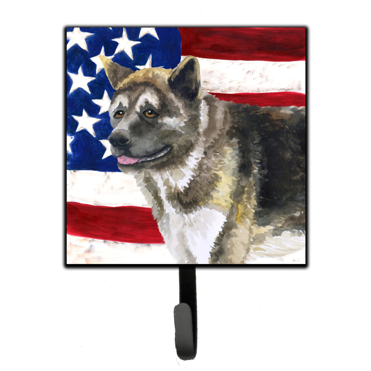 Caroline'S Treasures American Akita Patriotic Wall Hook, Small, Multicolor