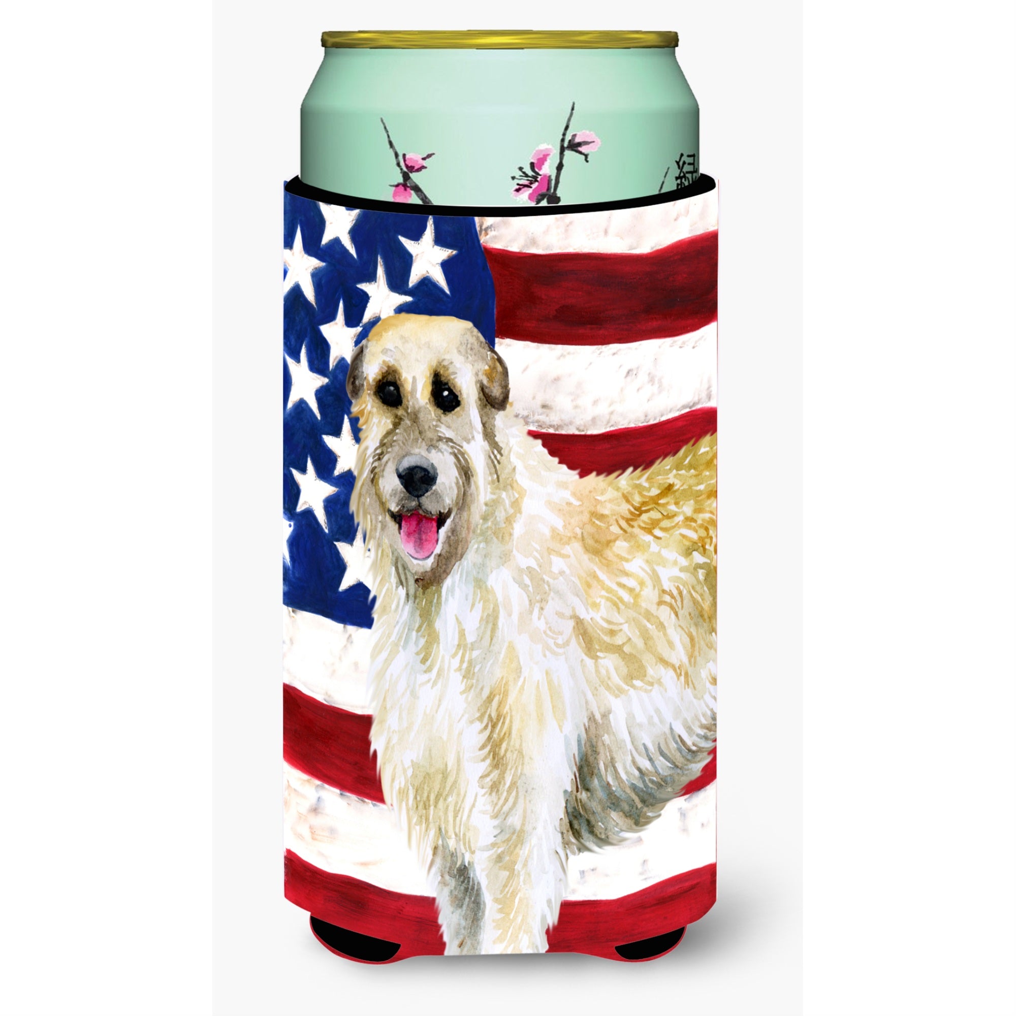 Caroline'S Treasures Irish Wolfhound Patriotic Decorative Can Hugger, Tall Boy, Multicolor