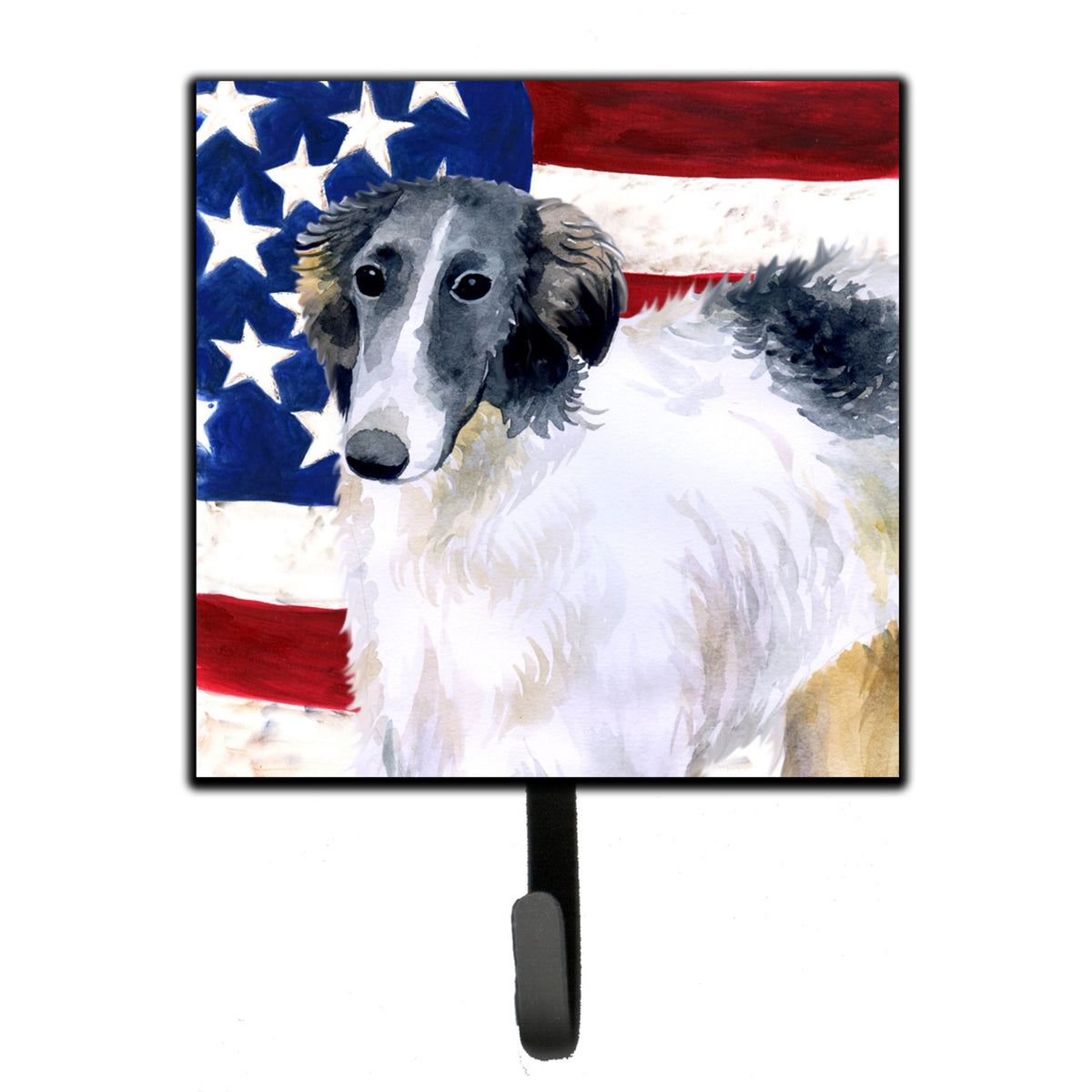 Caroline'S Treasures Borzoi Patriotic Wall Hook, Small, Multicolor