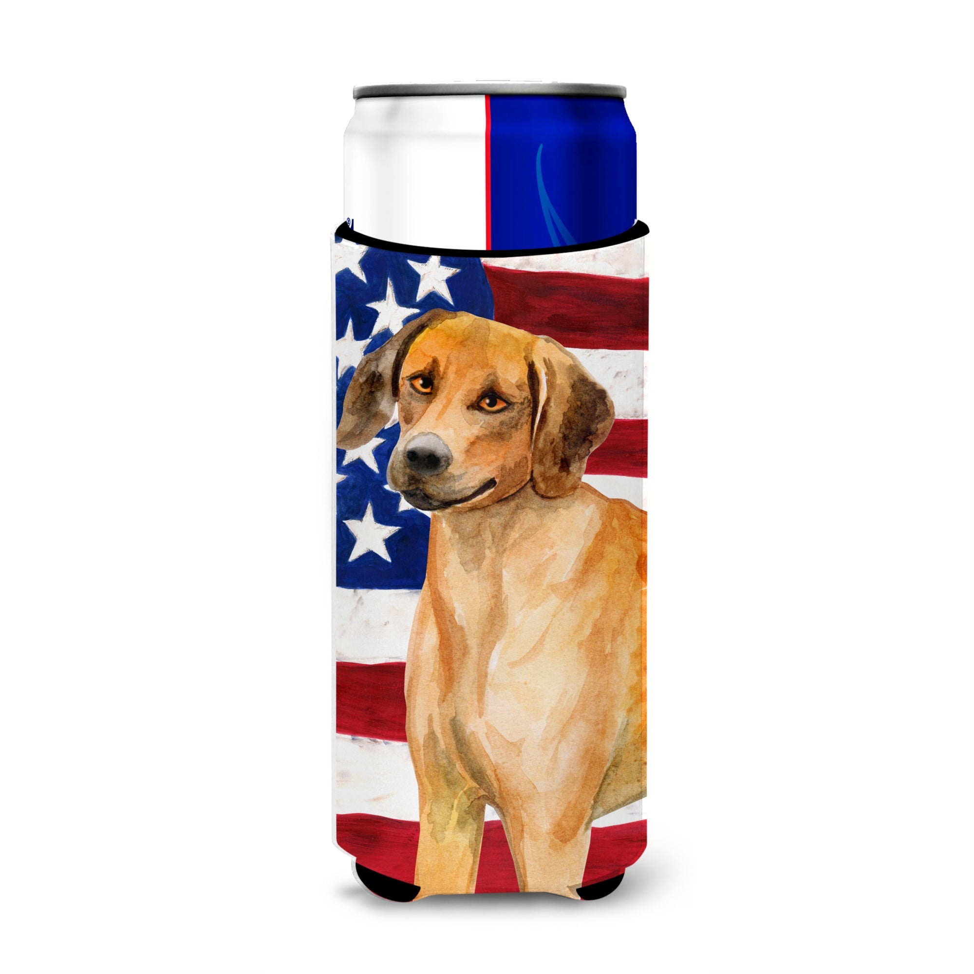 Caroline'S Treasures Rhodesian Ridgeback Patriotic Decorative Can Hugger, Slim, Multicolor