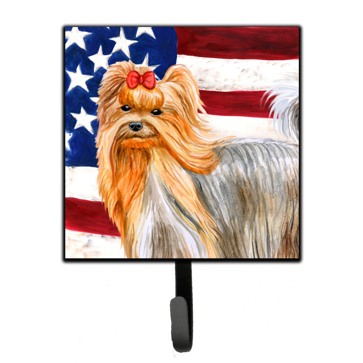 Caroline'S Treasures Yorkshire Terrier Patriotic Wall Hook, Small, Multicolor