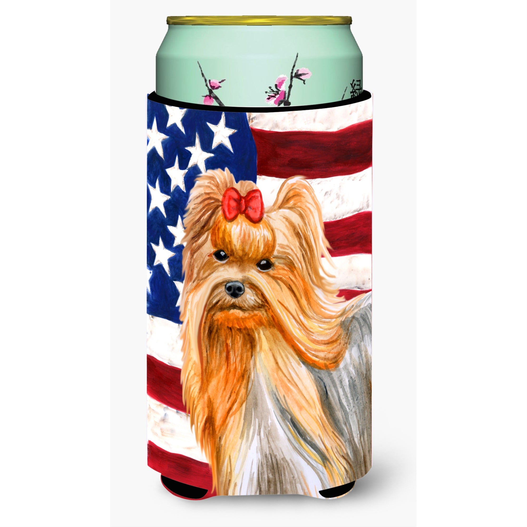 Caroline'S Treasures Yorkshire Terrier Patriotic Decorative Can Hugger, Tall Boy, Multicolor