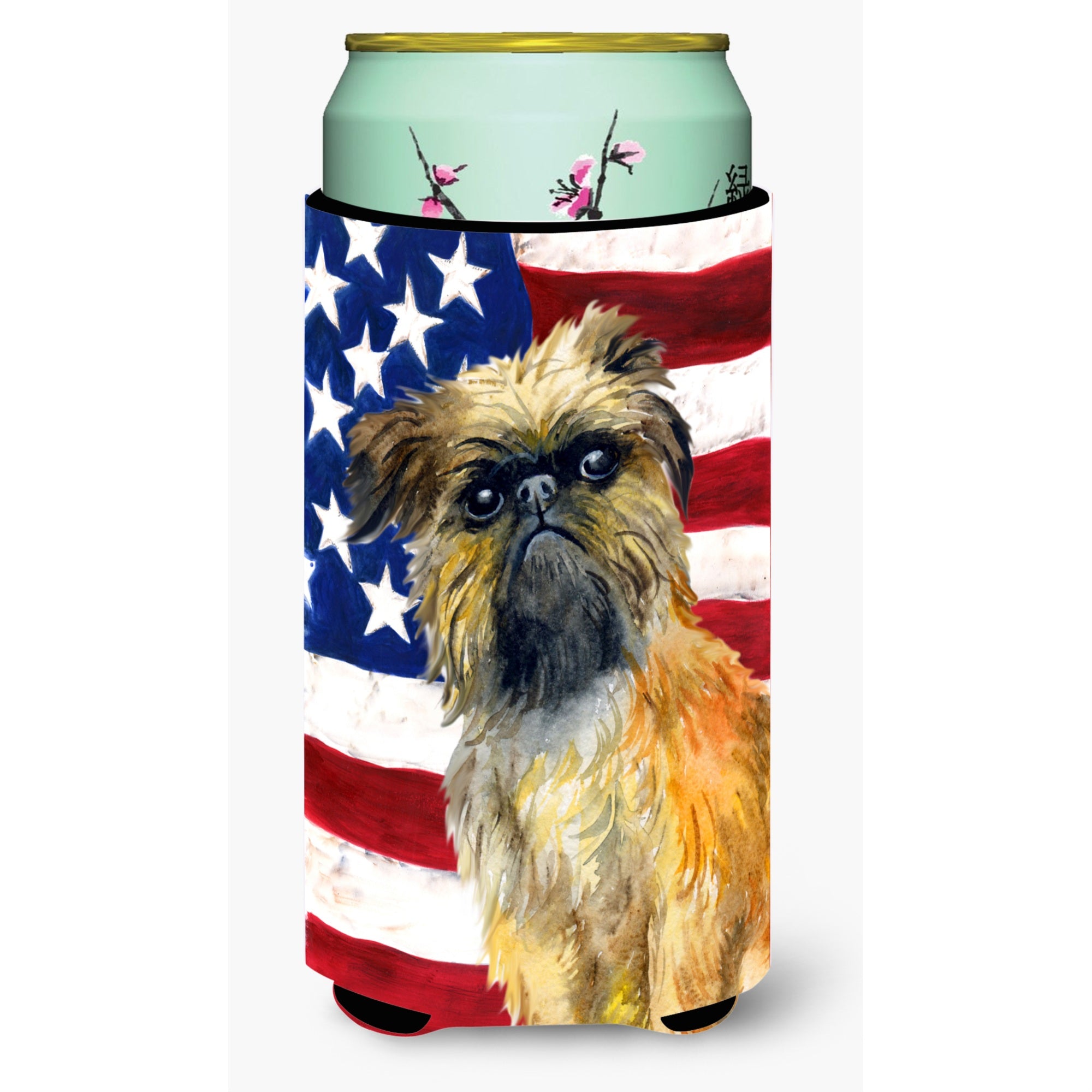 Caroline'S Treasures Brussels Griffon Patriotic Decorative Can Hugger, Tall Boy, Multicolor