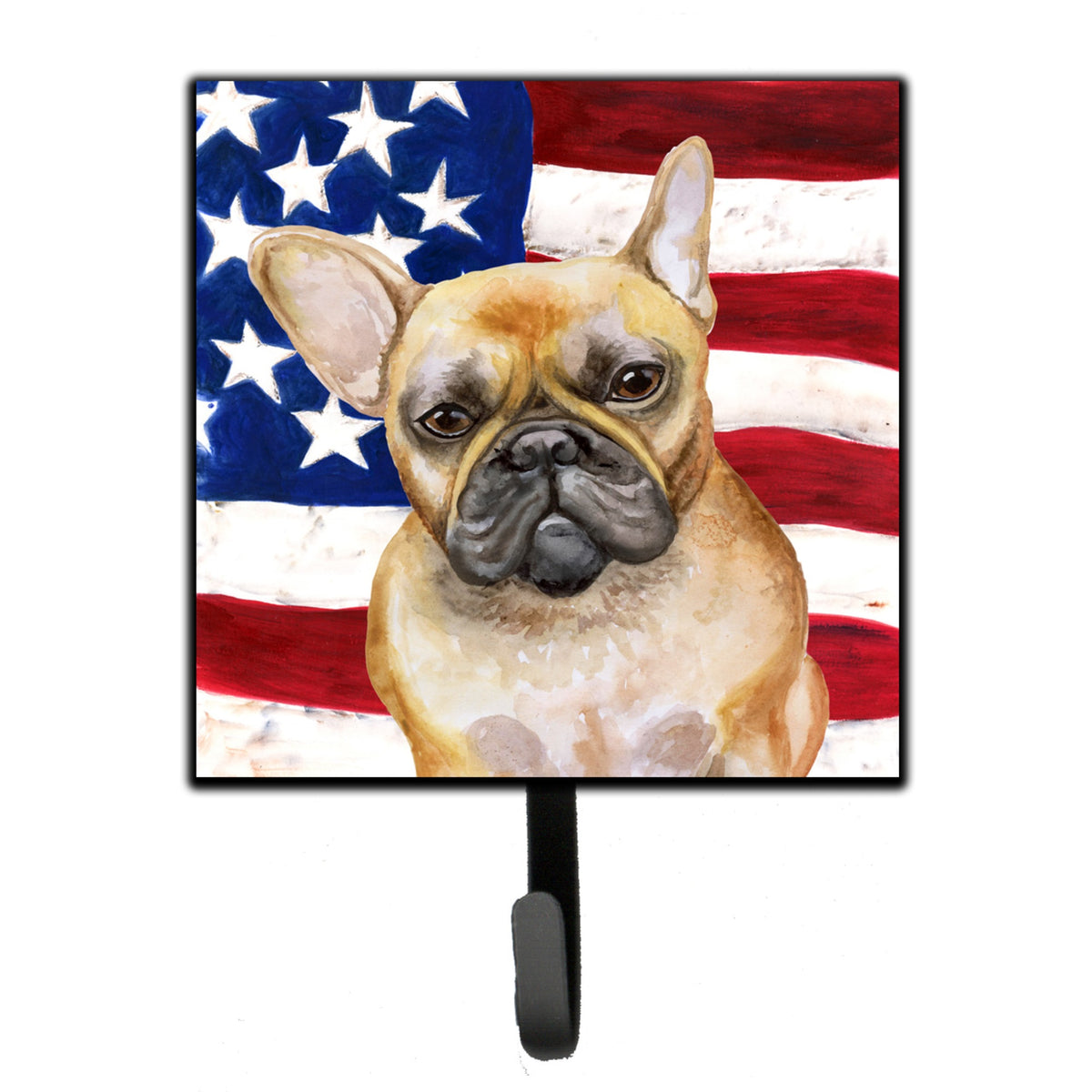 Caroline'S Treasures French Bulldog Patriotic Wall Hook, Small, Multicolor