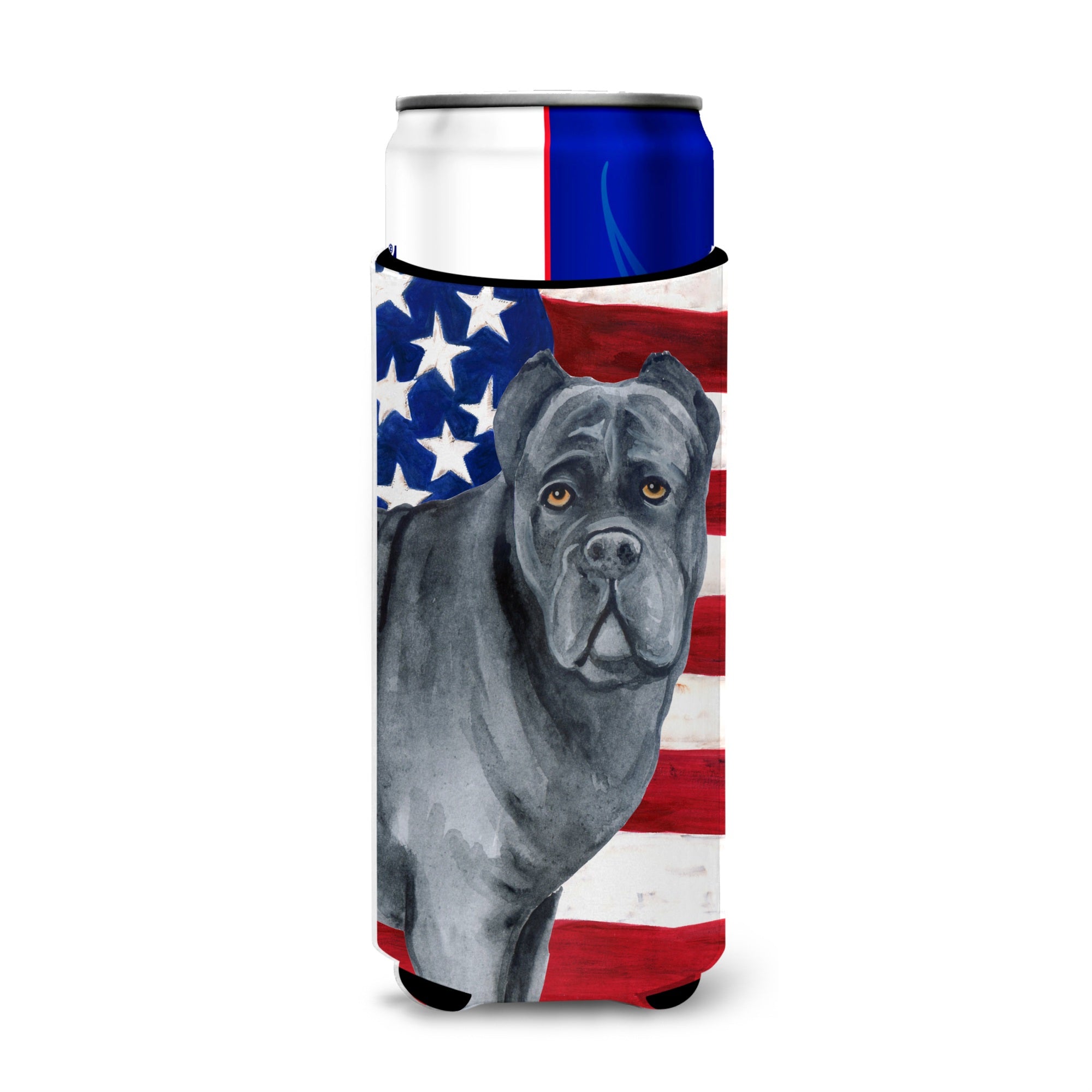 Caroline'S Treasures Cane Corso Patriotic Decorative Can Hugger, Slim, Multicolor