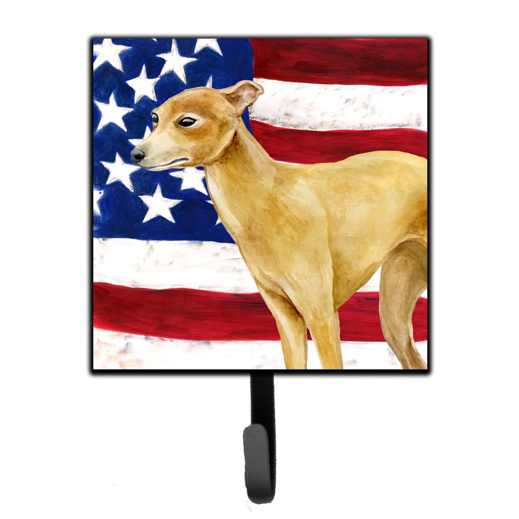 Caroline'S Treasures Italian Greyhound Patriotic Wall Hook, Small, Multicolor