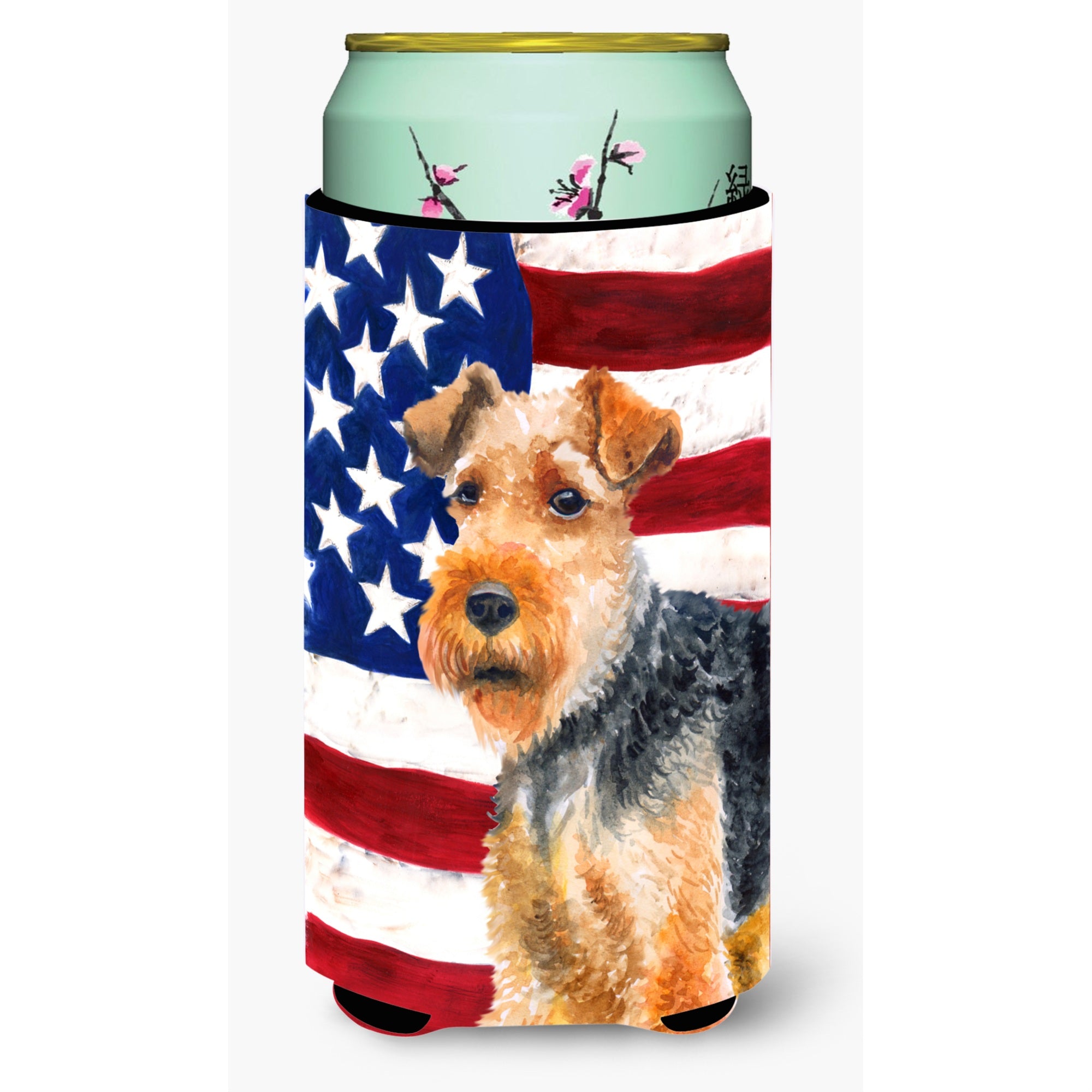 Caroline'S Treasures Welsh Terrier Patriotic Decorative Can Hugger, Tall Boy, Multicolor