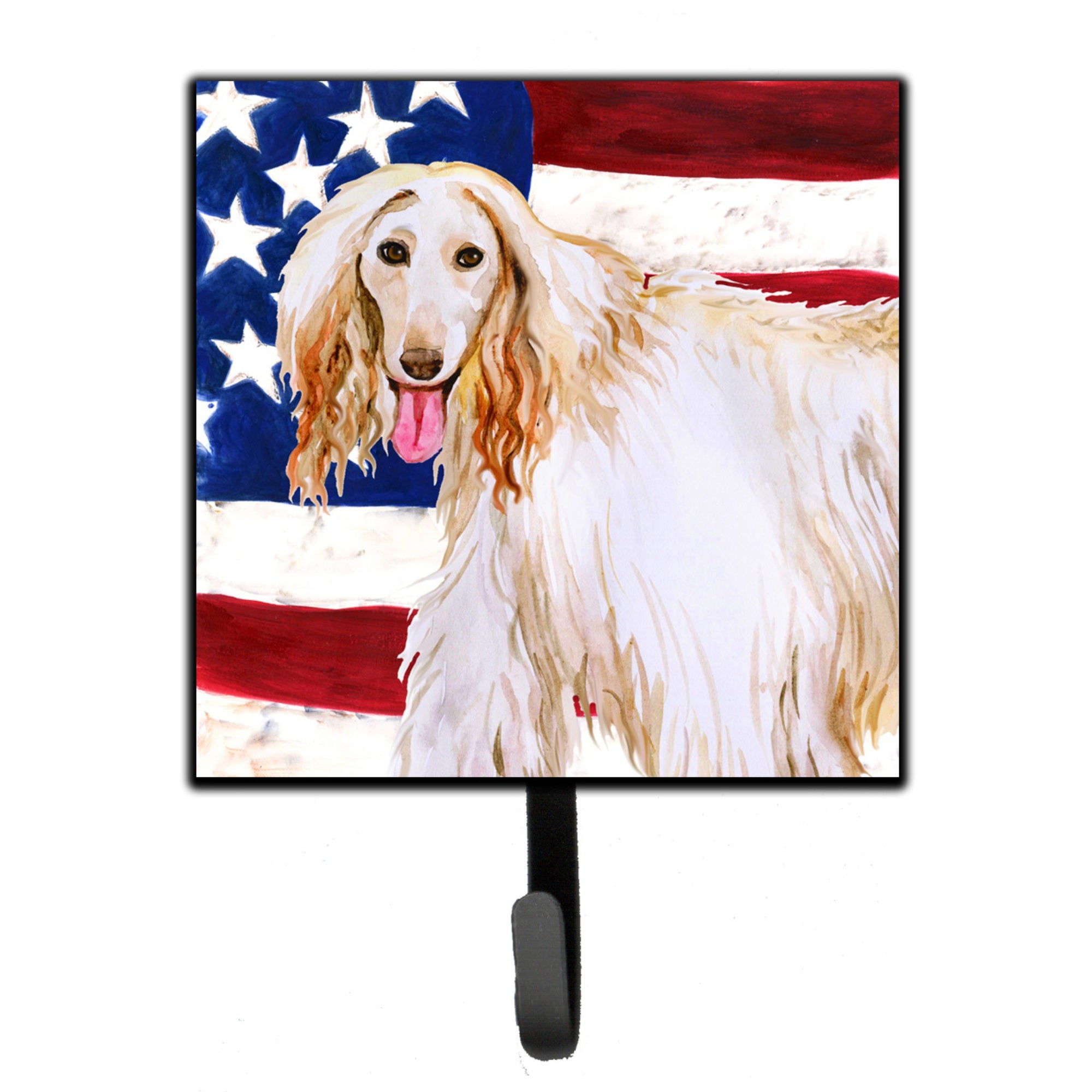 Caroline'S Treasures Afghan Hound Patriotic Wall Hook, Small, Multicolor