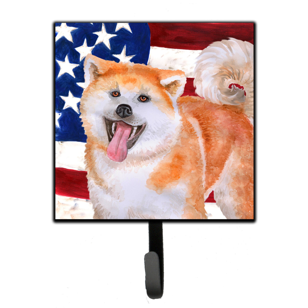Caroline'S Treasures Akita Patriotic Wall Hook, Small, Multicolor