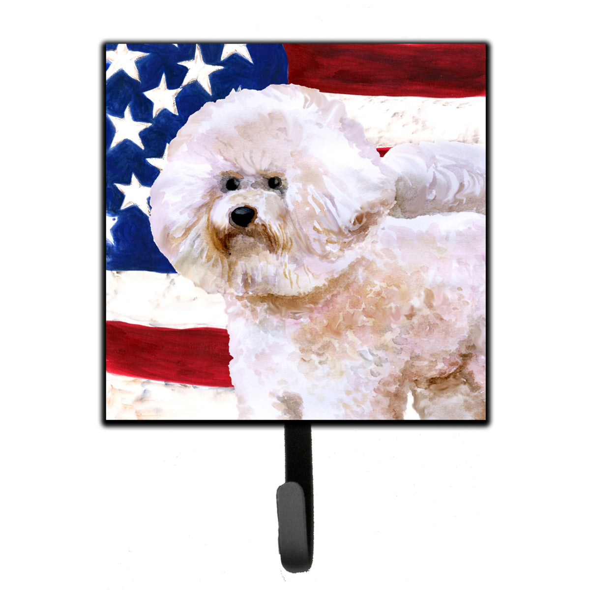 Caroline'S Treasures Bichon Frise #2 Patriotic Wall Hook, Small, Multicolor