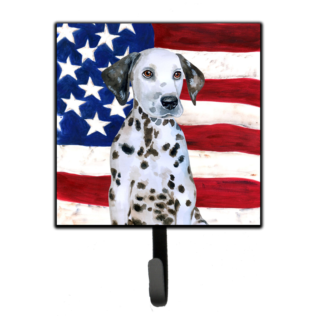 Caroline'S Treasures Dalmatian Puppy Patriotic Wall Hook, Small, Multicolor