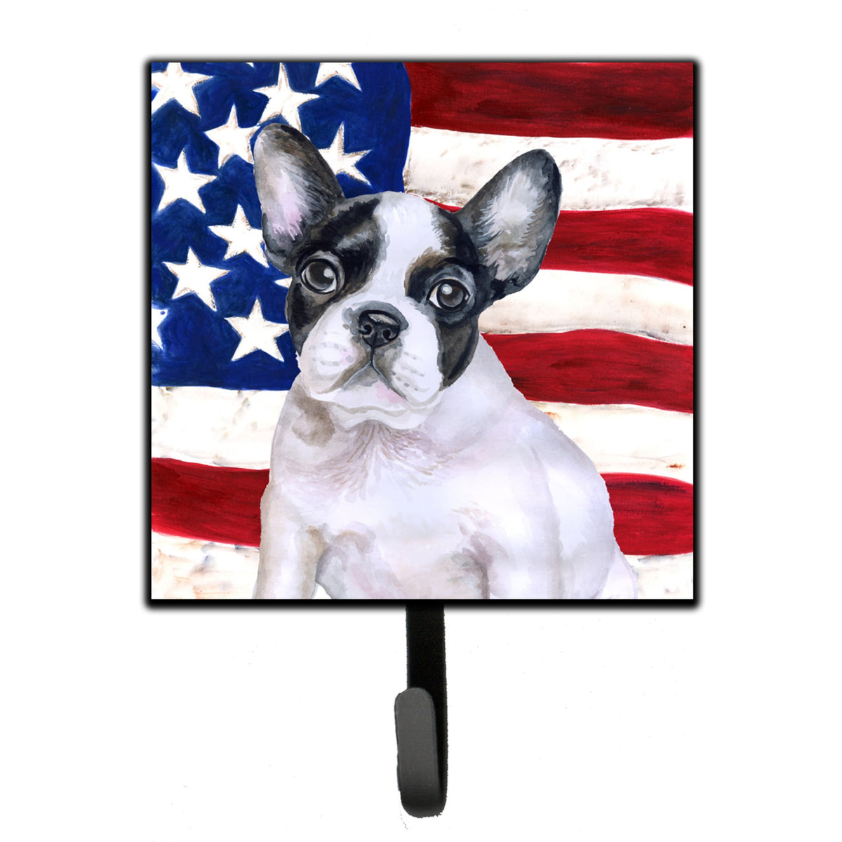 Caroline'S Treasures French Bulldog Black White Patriotic Wall Hook, Small, Multicolor