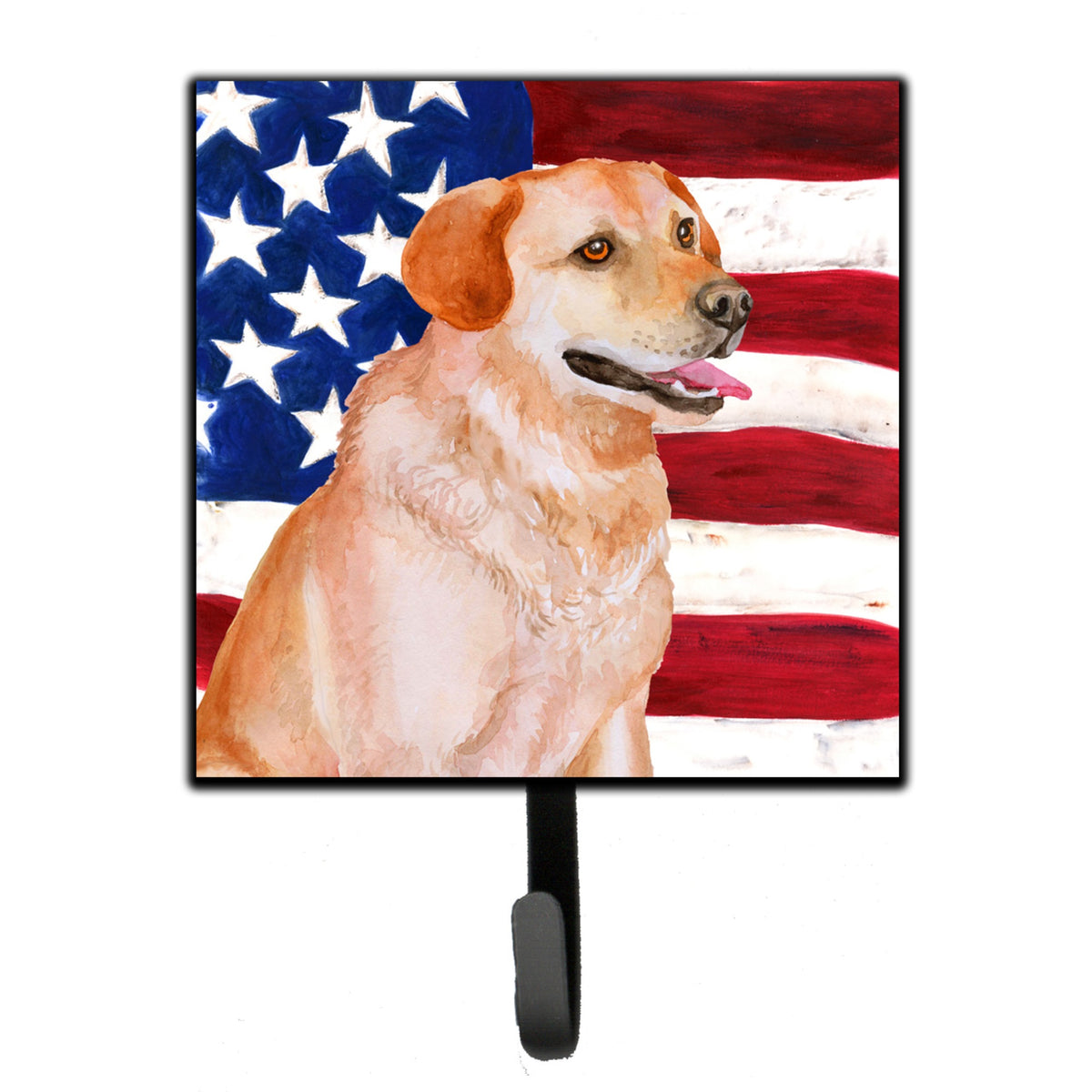 Caroline'S Treasures Labrador Retriever Patriotic Wall Hook, Small, Multicolor