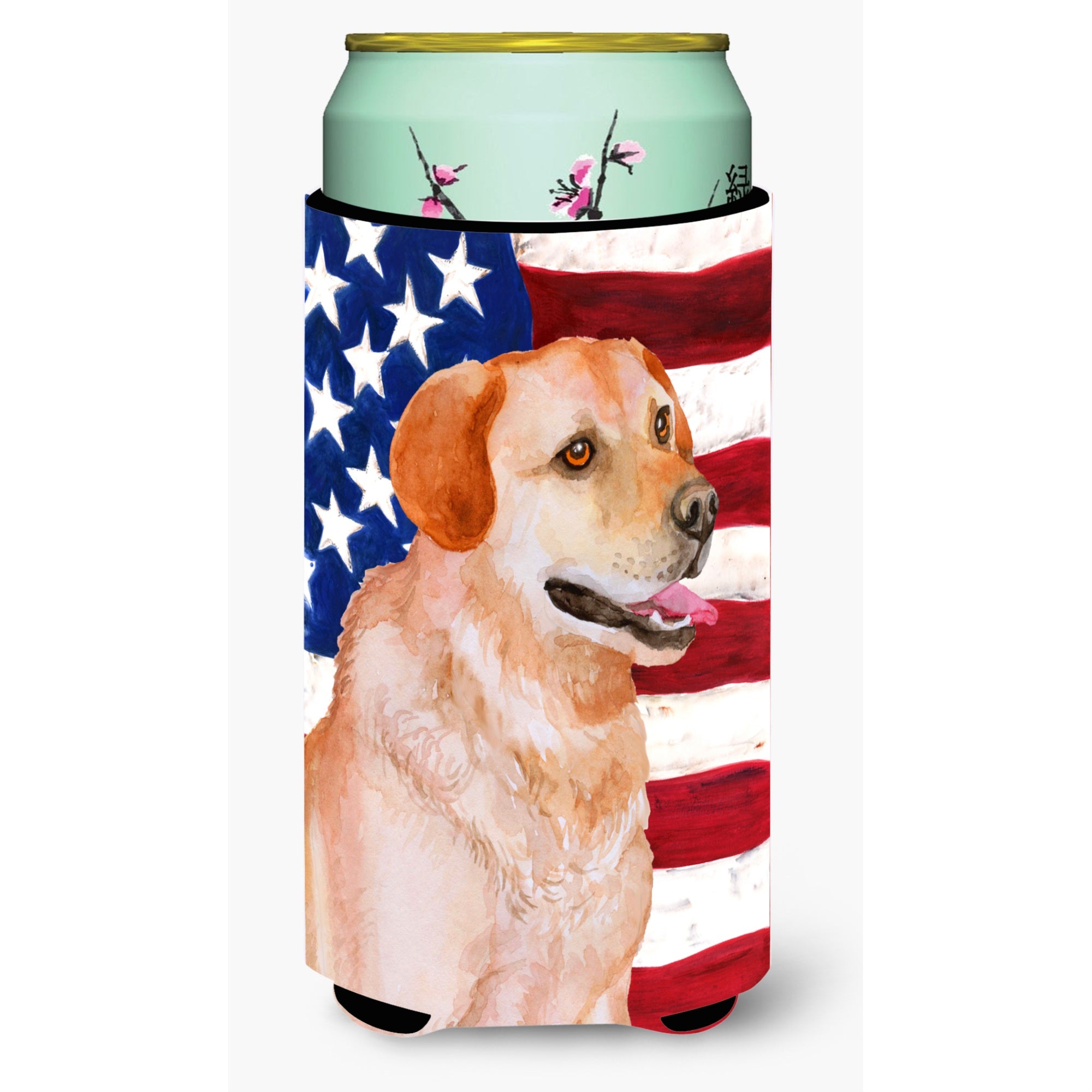 Caroline'S Treasures Labrador Retriever Patriotic Decorative Can Hugger, Tall Boy, Multicolor