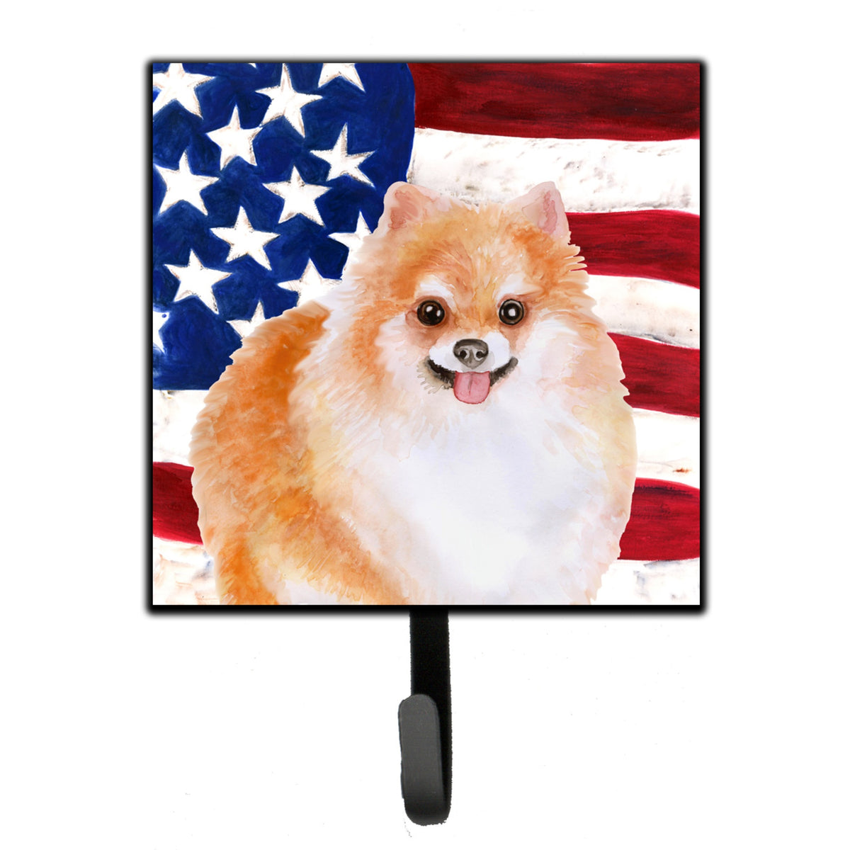 Caroline'S Treasures Pomeranian #2 Patriotic Wall Hook, Small, Multicolor