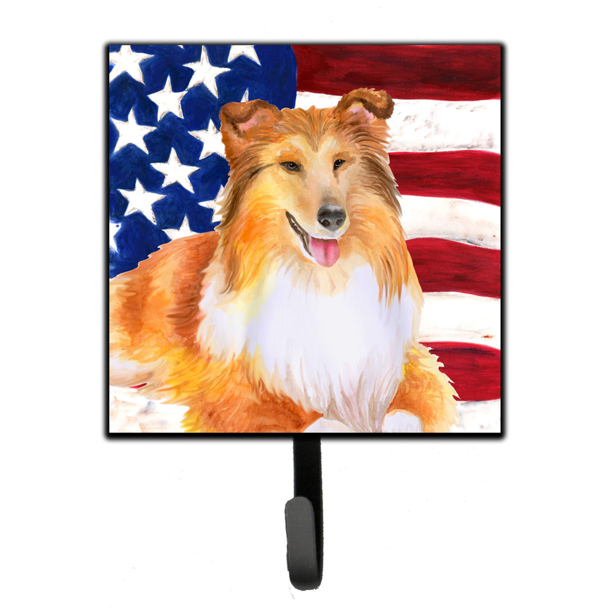 Caroline'S Treasures Sheltie Patriotic Wall Hook, Small, Multicolor