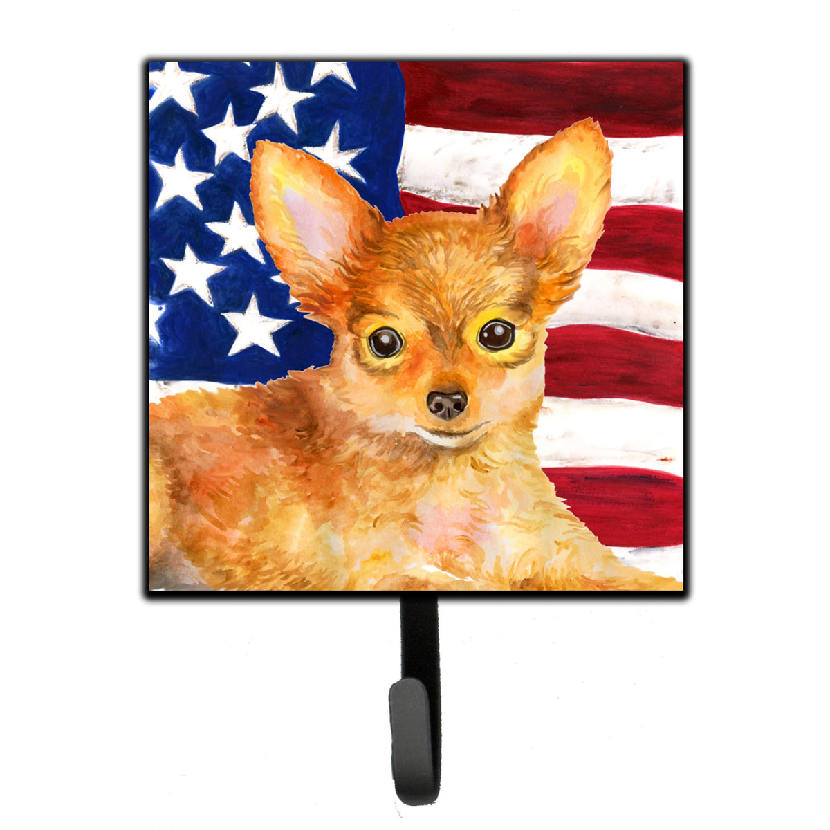 Caroline'S Treasures Toy Terrier Patriotic Wall Hook, Small, Multicolor