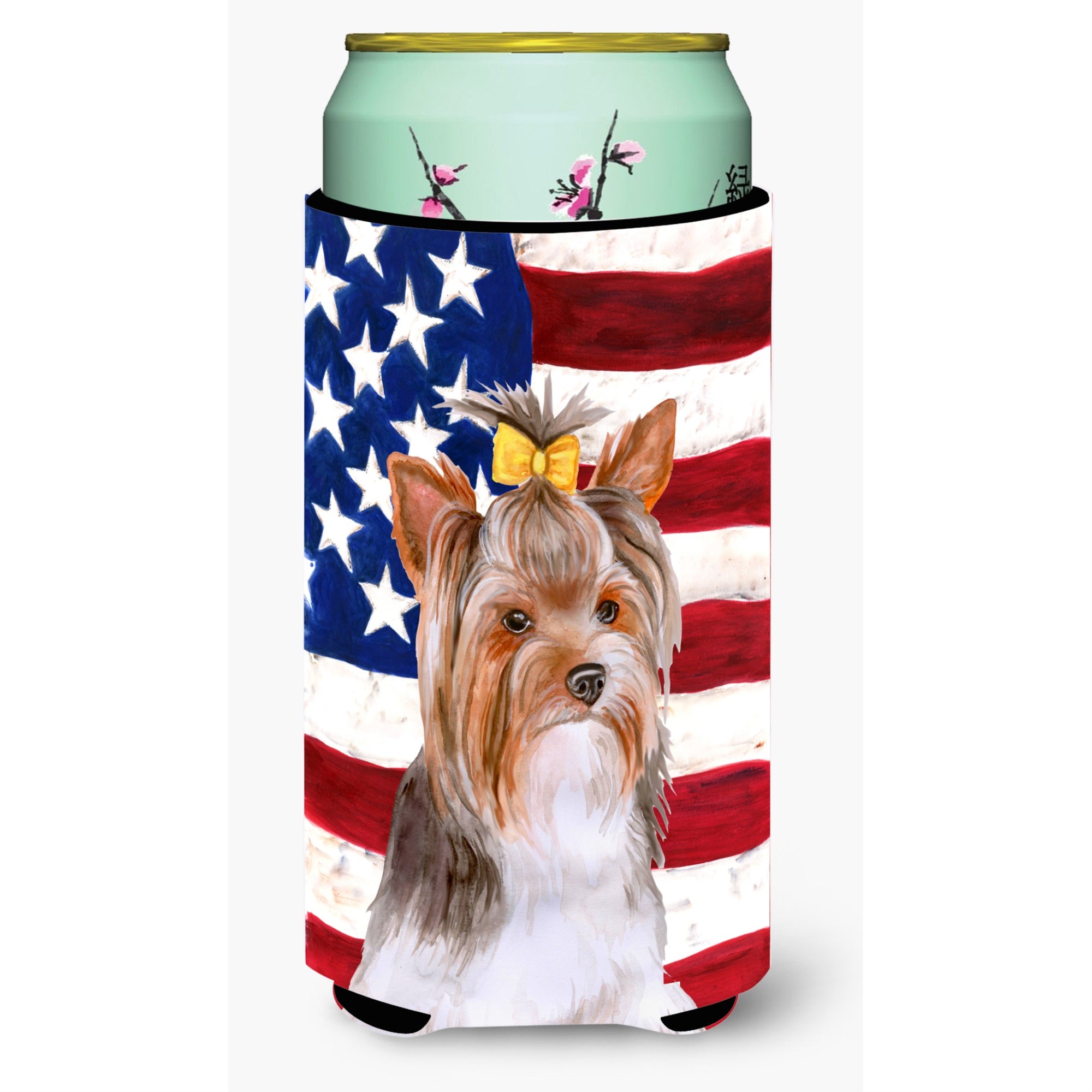 Caroline'S Treasures Yorkshire Terrier #2 Patriotic Decorative Can Hugger, Tall Boy, Multicolor