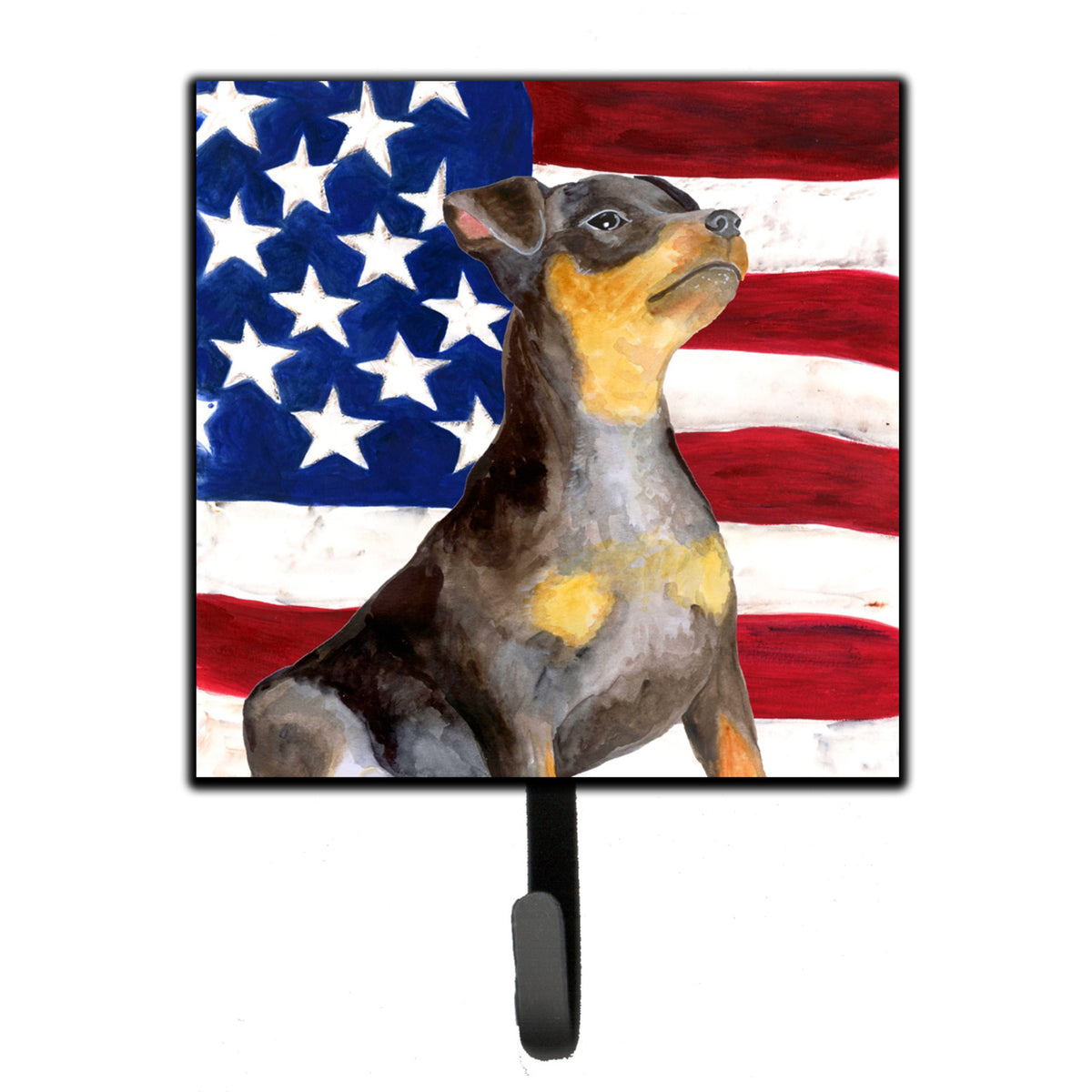 Caroline'S Treasures Miniature Pinscher #2 Patriotic Wall Hook, Small, Multicolor