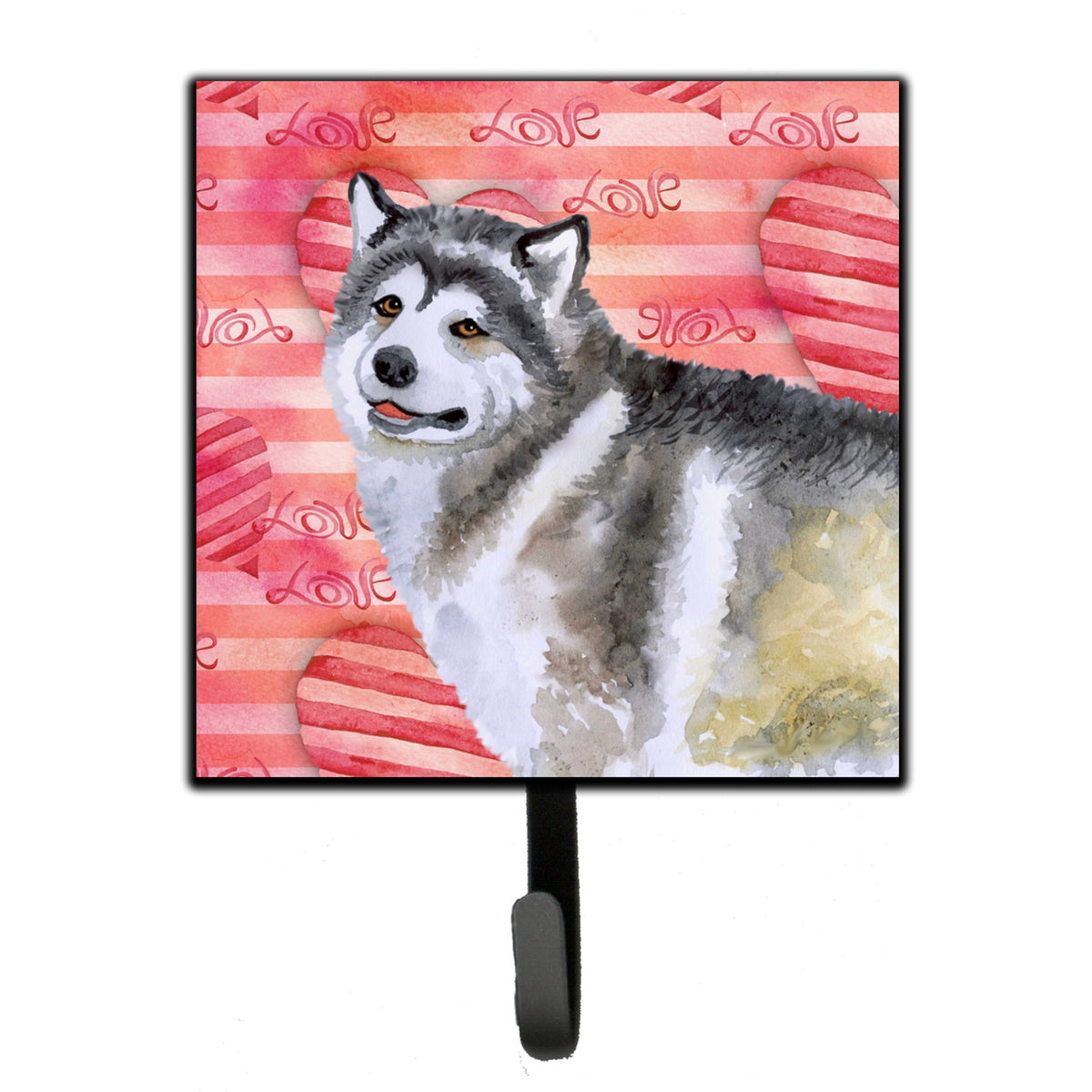 Caroline'S Treasures Alaskan Malamute Love Wall Hook, Small, Multicolor