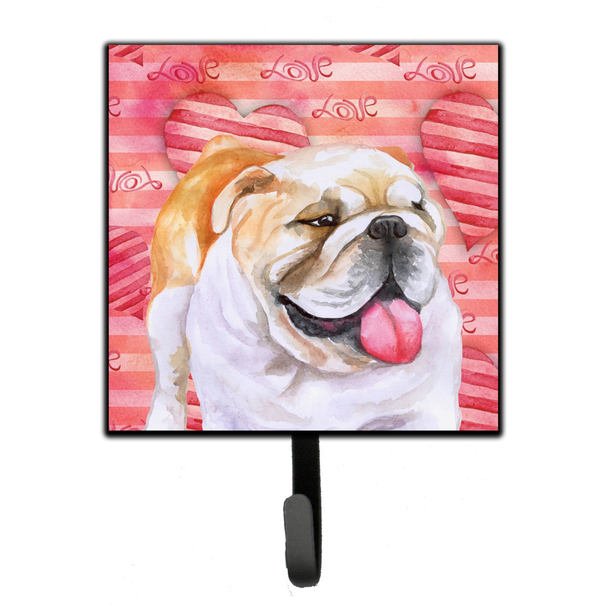 Caroline'S Treasures English Bulldog Love Wall Hook, Small, Multicolor