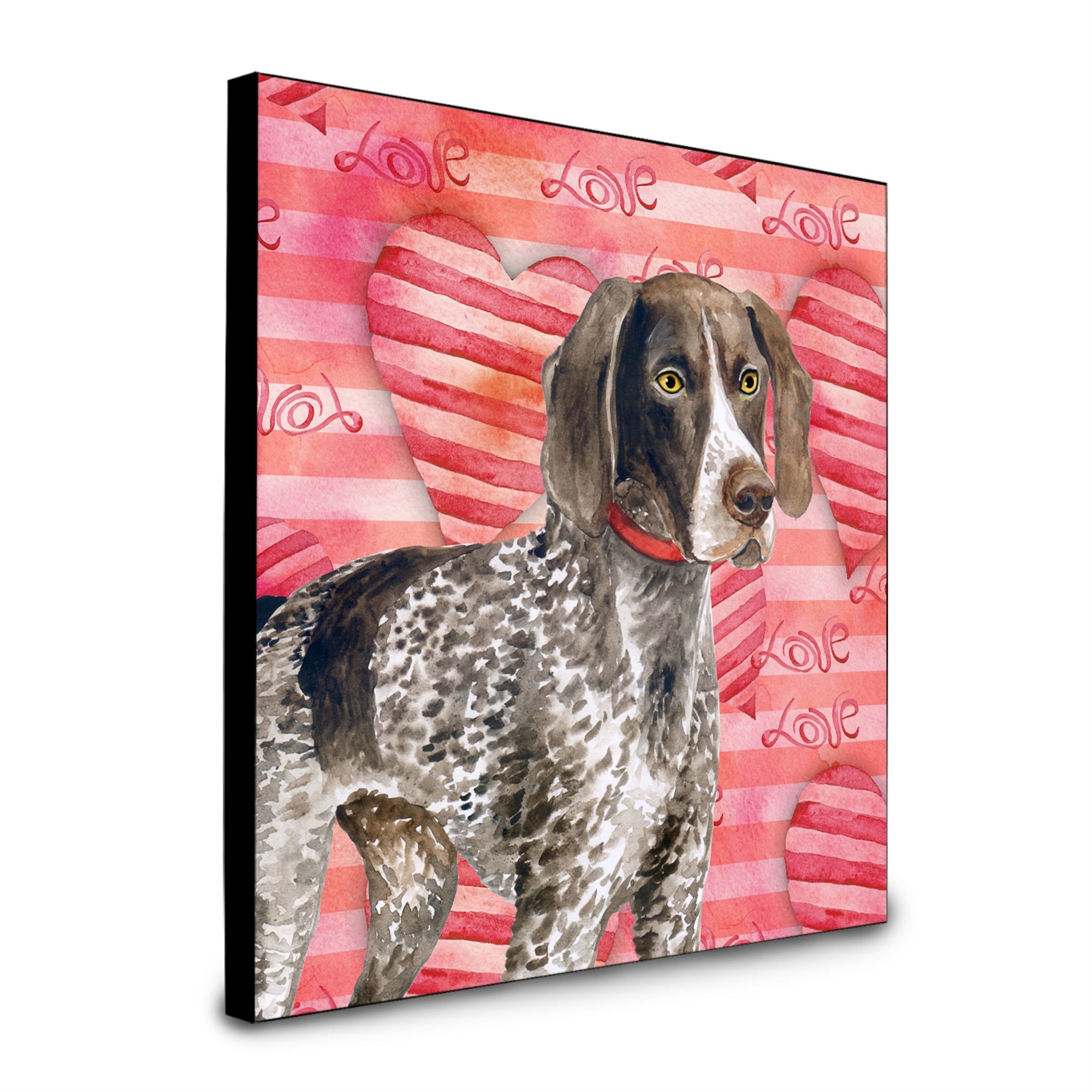 Caroline'S Treasures German Shorthaired Pointer Love Artwork Panel Wall-Decor, Multicolor