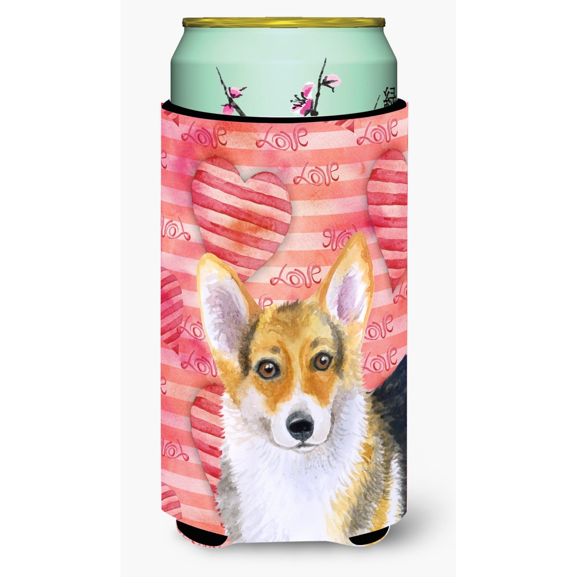 Caroline'S Treasures Pembroke Corgi Love Decorative Can Hugger, Tall Boy, Multicolor
