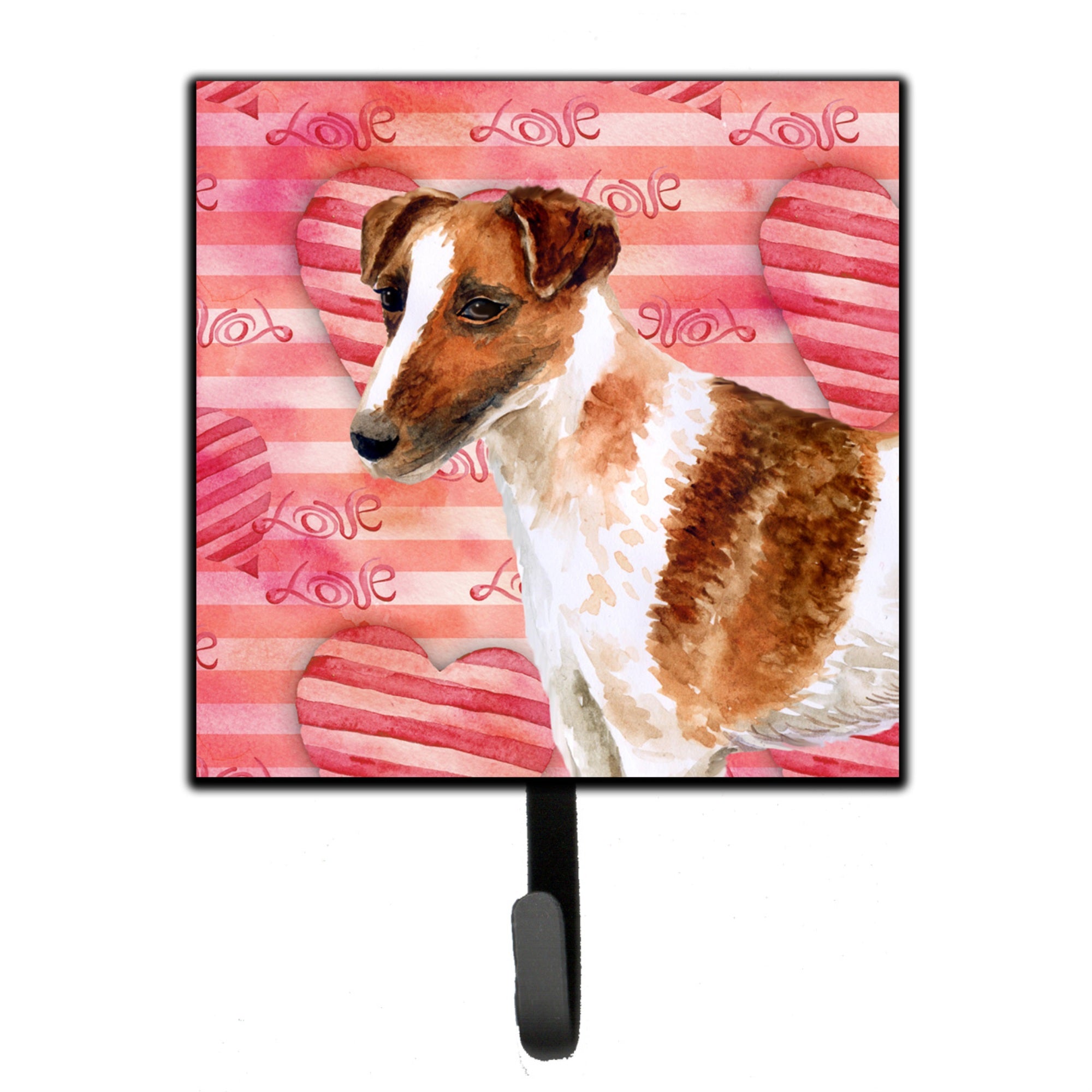 Caroline'S Treasures Smooth Fox Terrier Love Wall Hook, Small, Multicolor