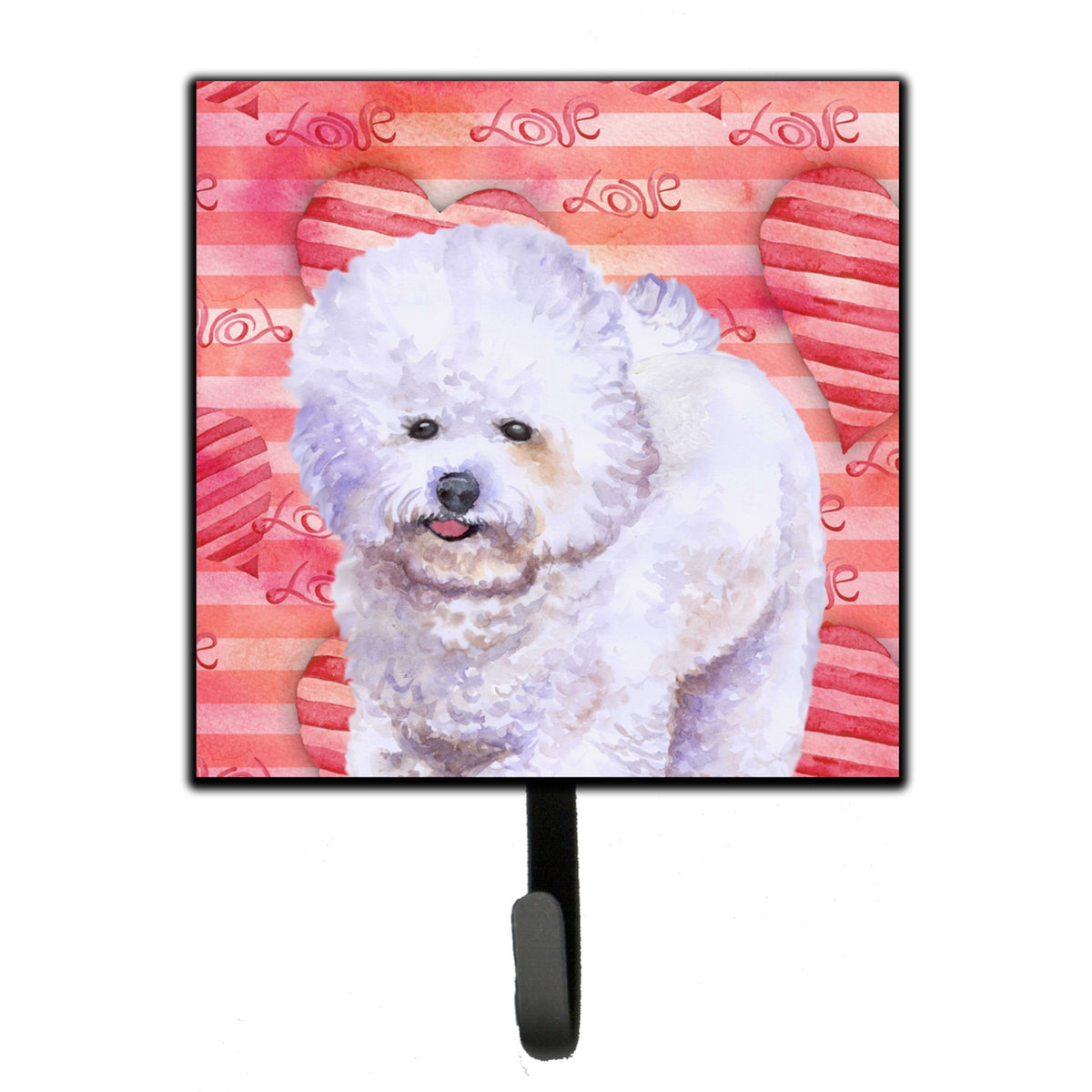 Caroline'S Treasures Bichon Frise Love Wall Hook, Small, Multicolor