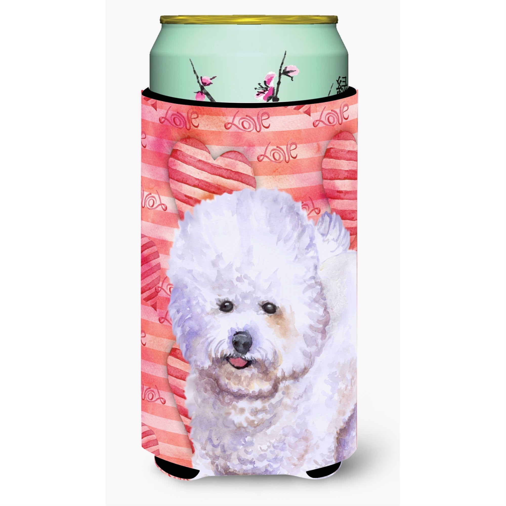 Caroline'S Treasures Bichon Frise Love Decorative Can Hugger, Tall Boy, Multicolor
