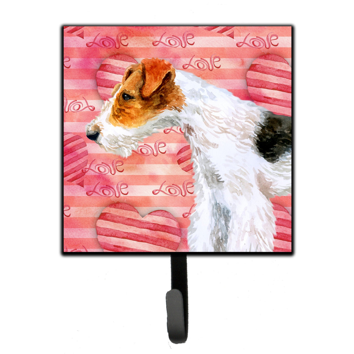 Caroline'S Treasures Fox Terrier Love Wall Hook, Small, Multicolor