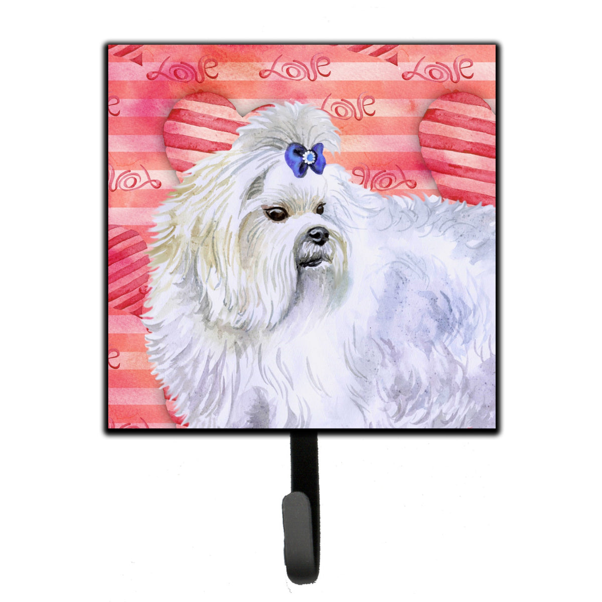 Caroline'S Treasures Maltese Love Wall Hook, Small, Multicolor