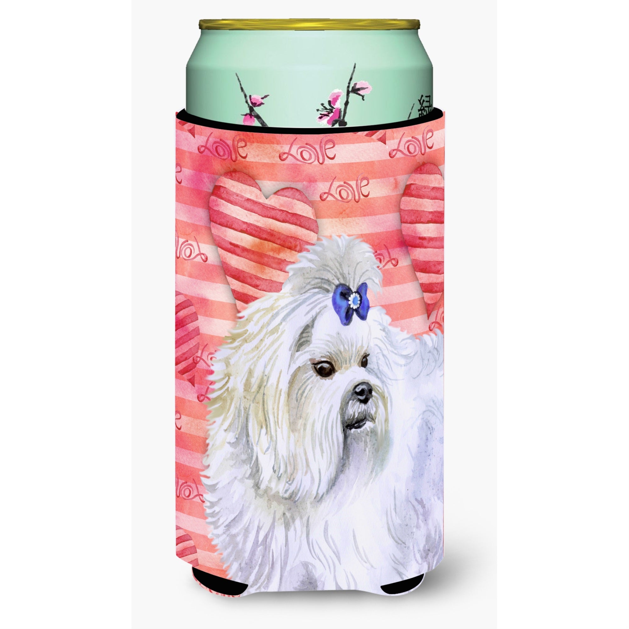 Caroline'S Treasures Maltese Love Decorative Can Hugger, Tall Boy, Multicolor