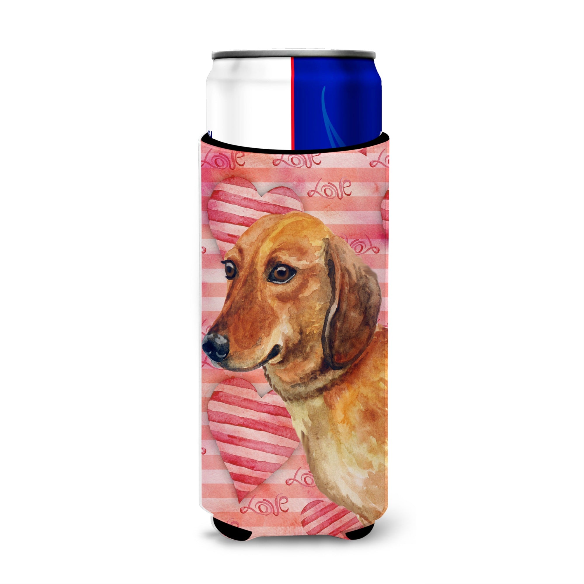Caroline'S Treasures Dachshund Love Decorative Can Hugger, Slim, Multicolor