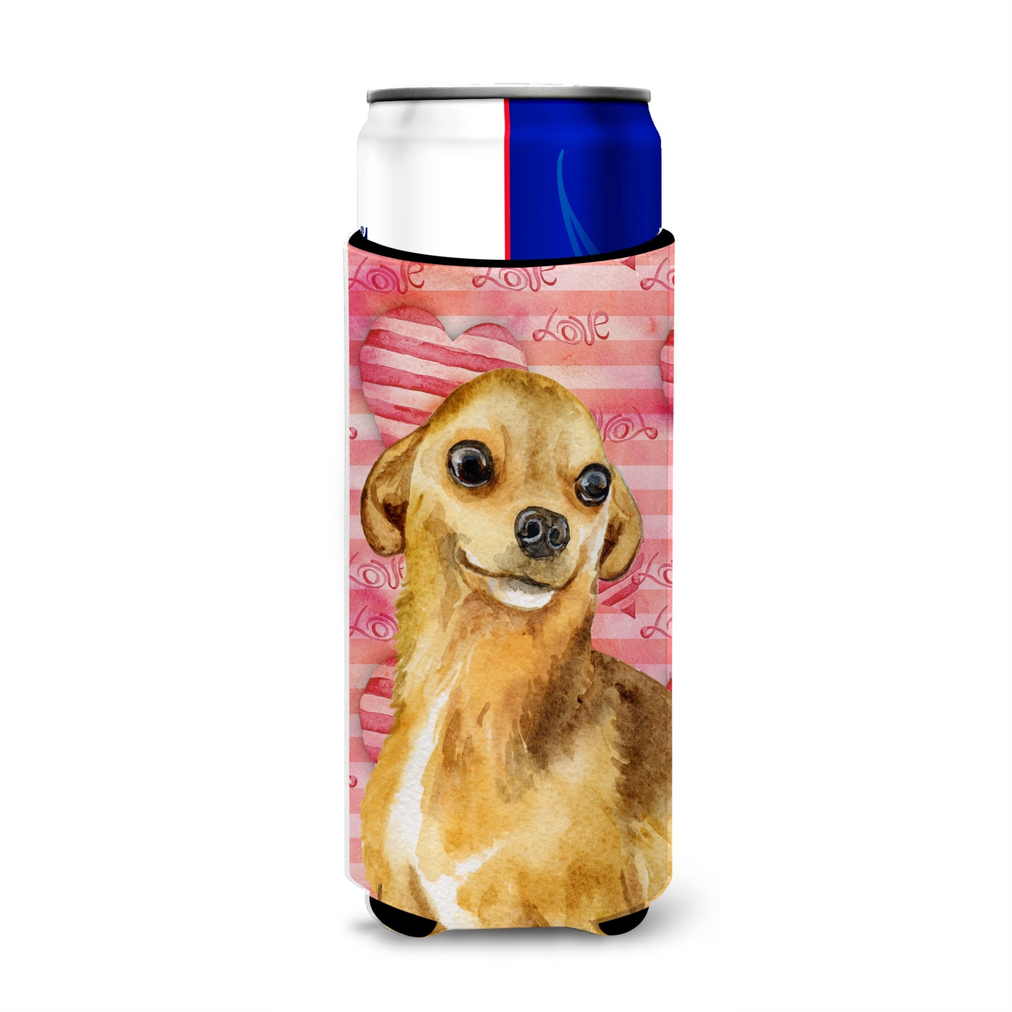 Caroline'S Treasures Chihuahua Love Decorative Can Hugger, Slim, Multicolor