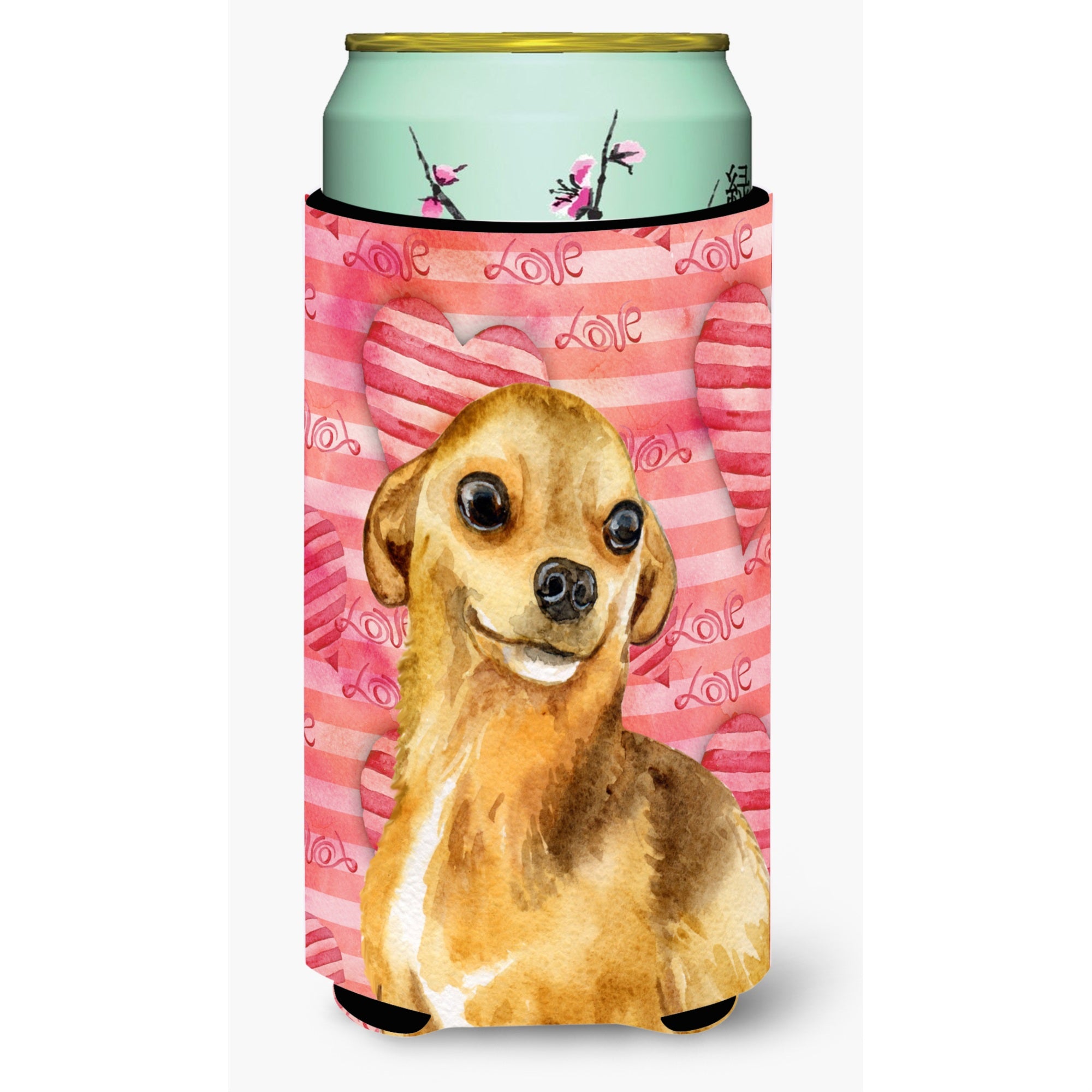 Caroline'S Treasures Chihuahua Love Decorative Can Hugger, Tall Boy, Multicolor