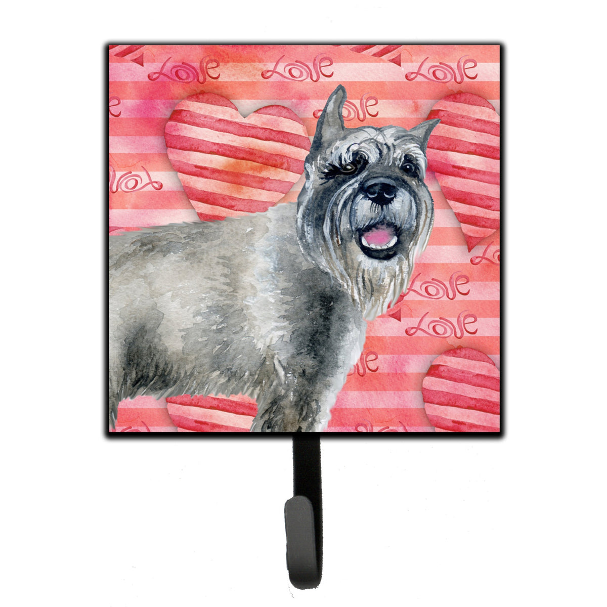 Caroline'S Treasures Schnauzer Love Wall Hook, Small, Multicolor