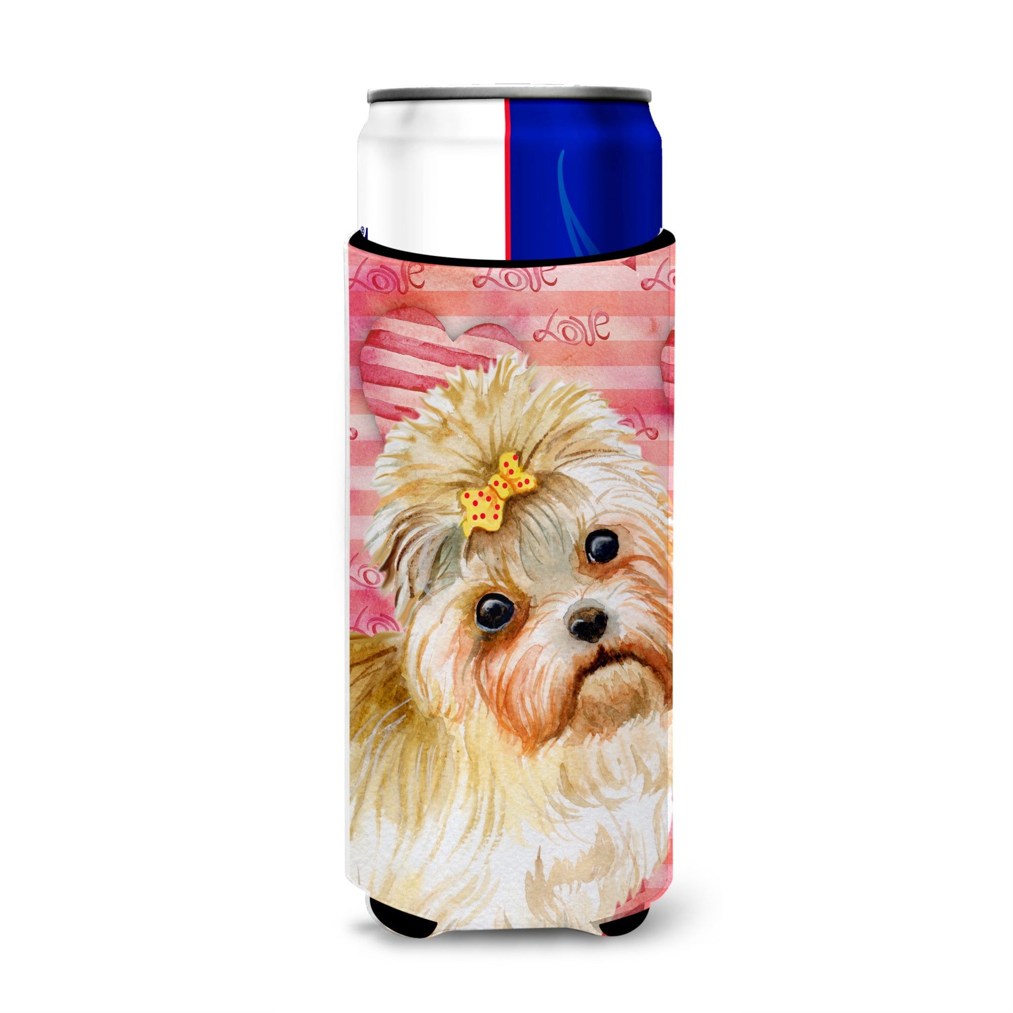 Caroline'S Treasures Morkie Love Decorative Can Hugger, Slim, Multicolor