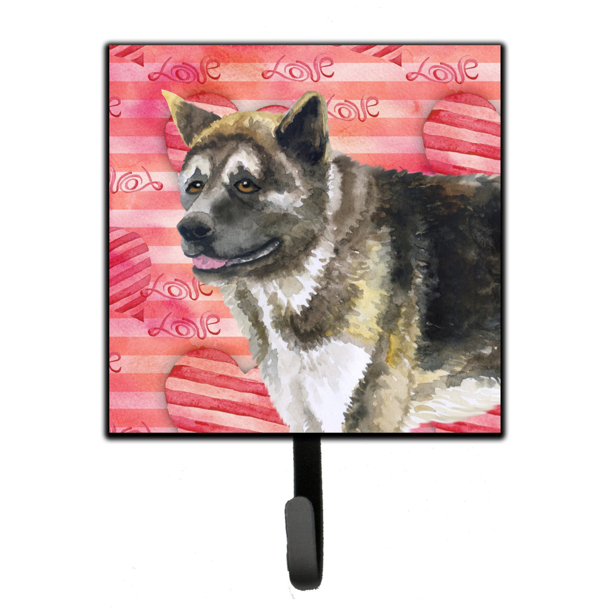 Caroline'S Treasures American Akita Love Wall Hook, Small, Multicolor
