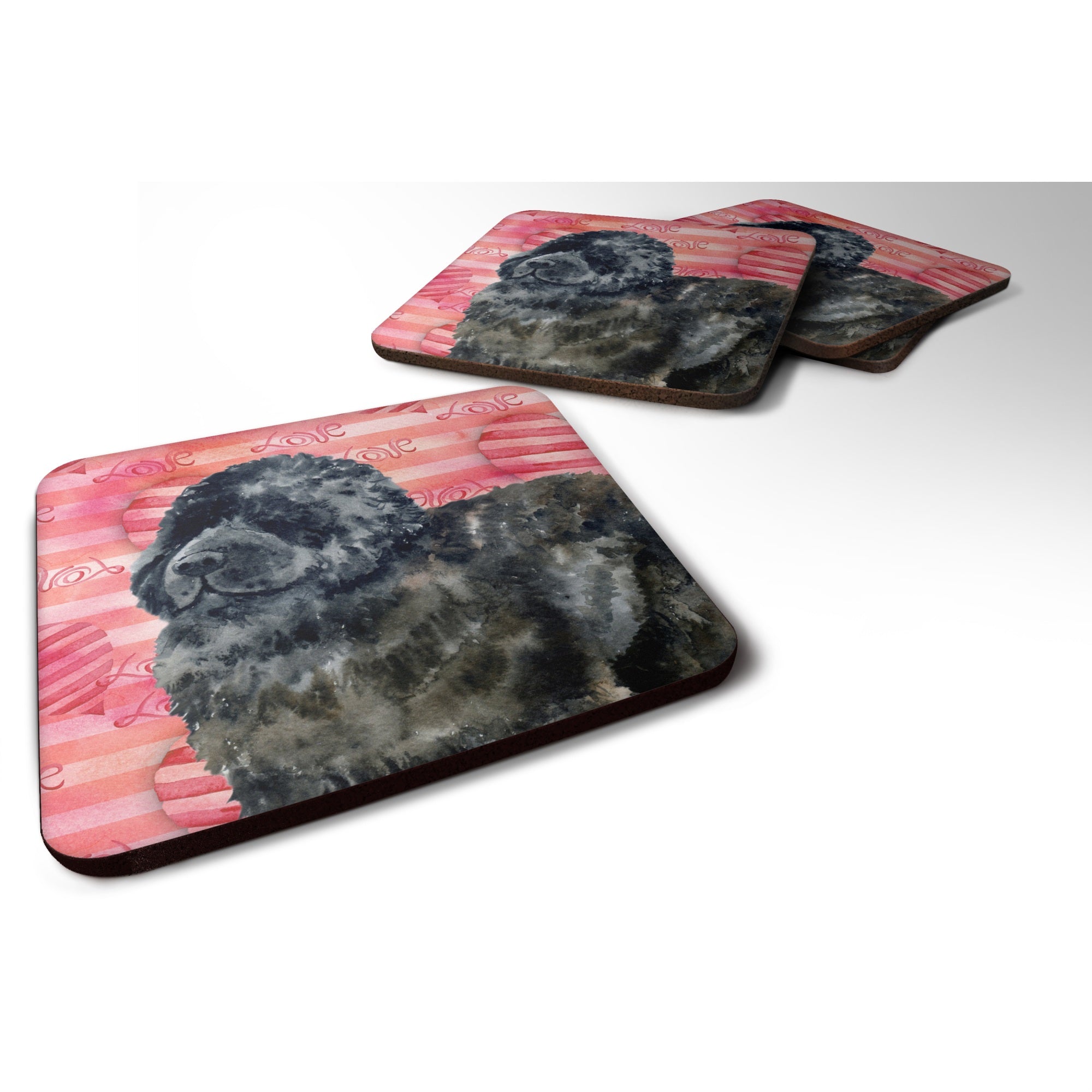 Caroline'S Treasures Newfoundland Love Decorative Coasters, Multicolor