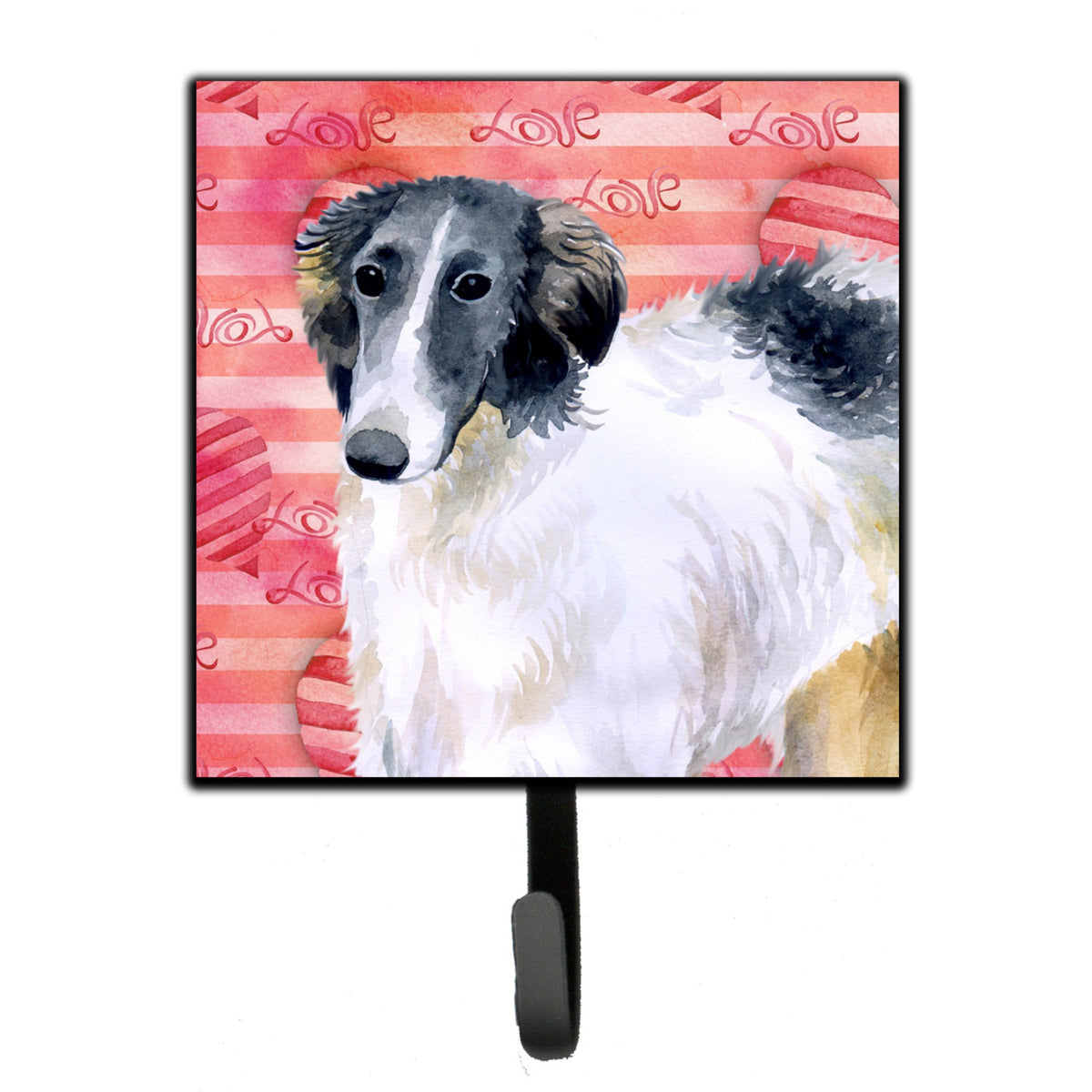 Caroline'S Treasures Borzoi Love Wall Hook, Small, Multicolor