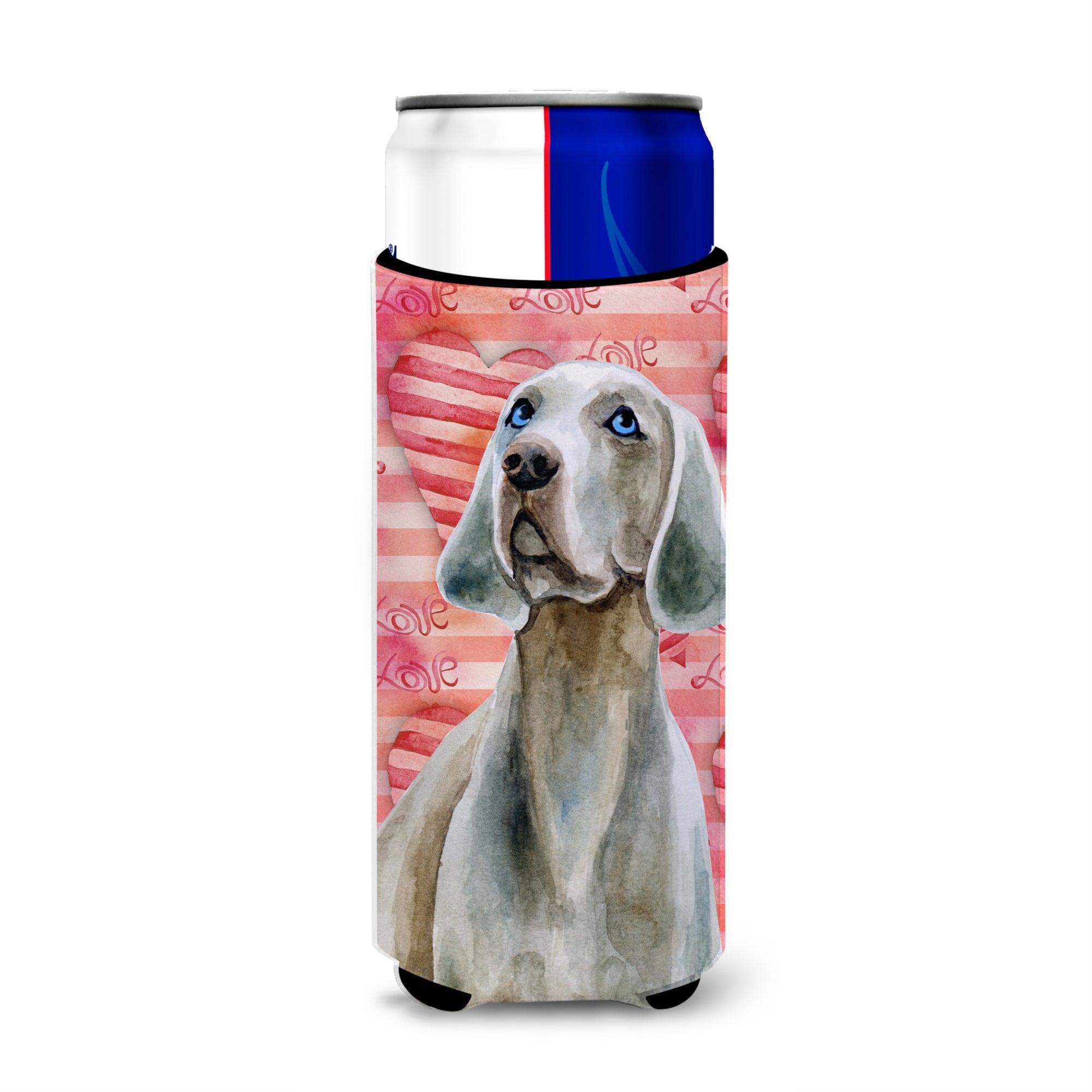 Caroline'S Treasures Weimaraner Love Decorative Can Hugger, Slim, Multicolor
