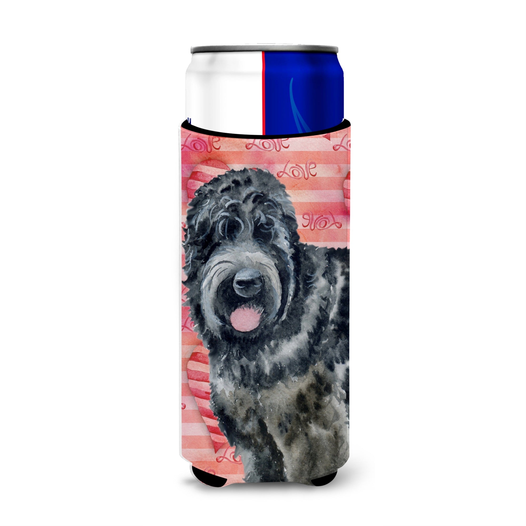 Caroline'S Treasures Black Russian Terrier Love Decorative Can Hugger, Slim, Multicolor